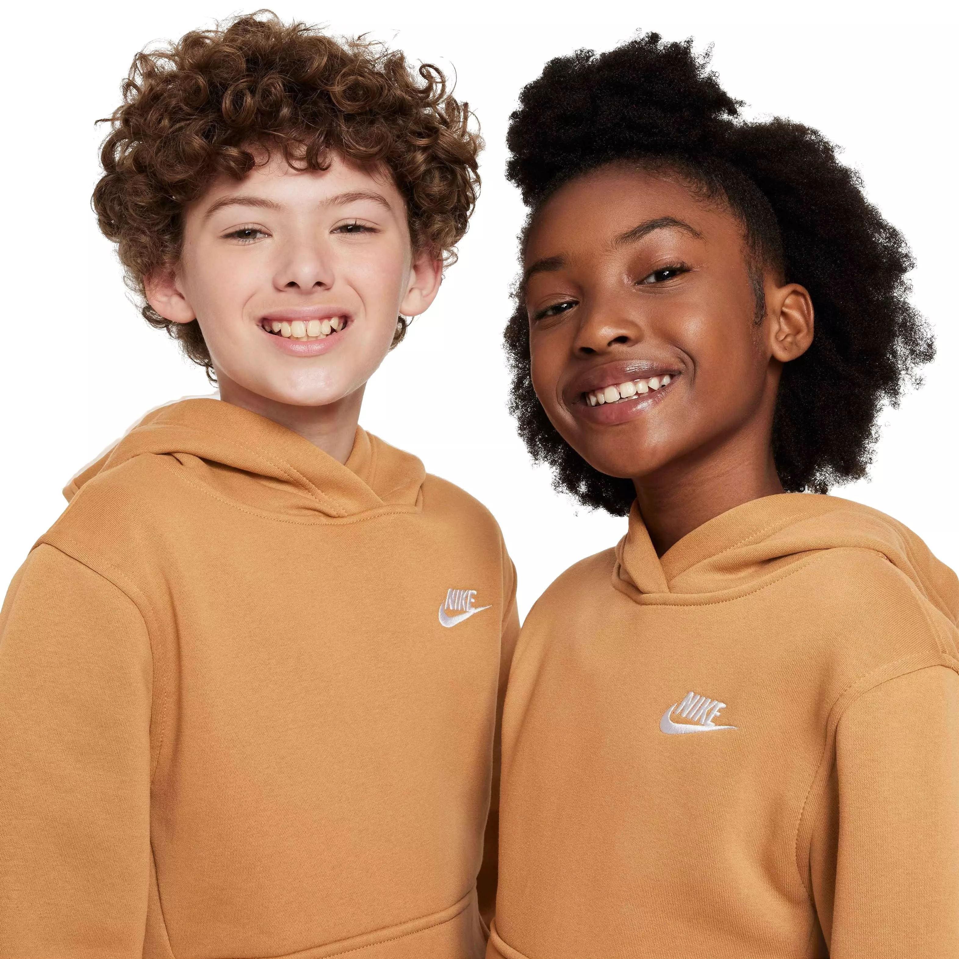 Nike Big Kids' Sportswear Club Fleece Pullover Hoodie - BROWN