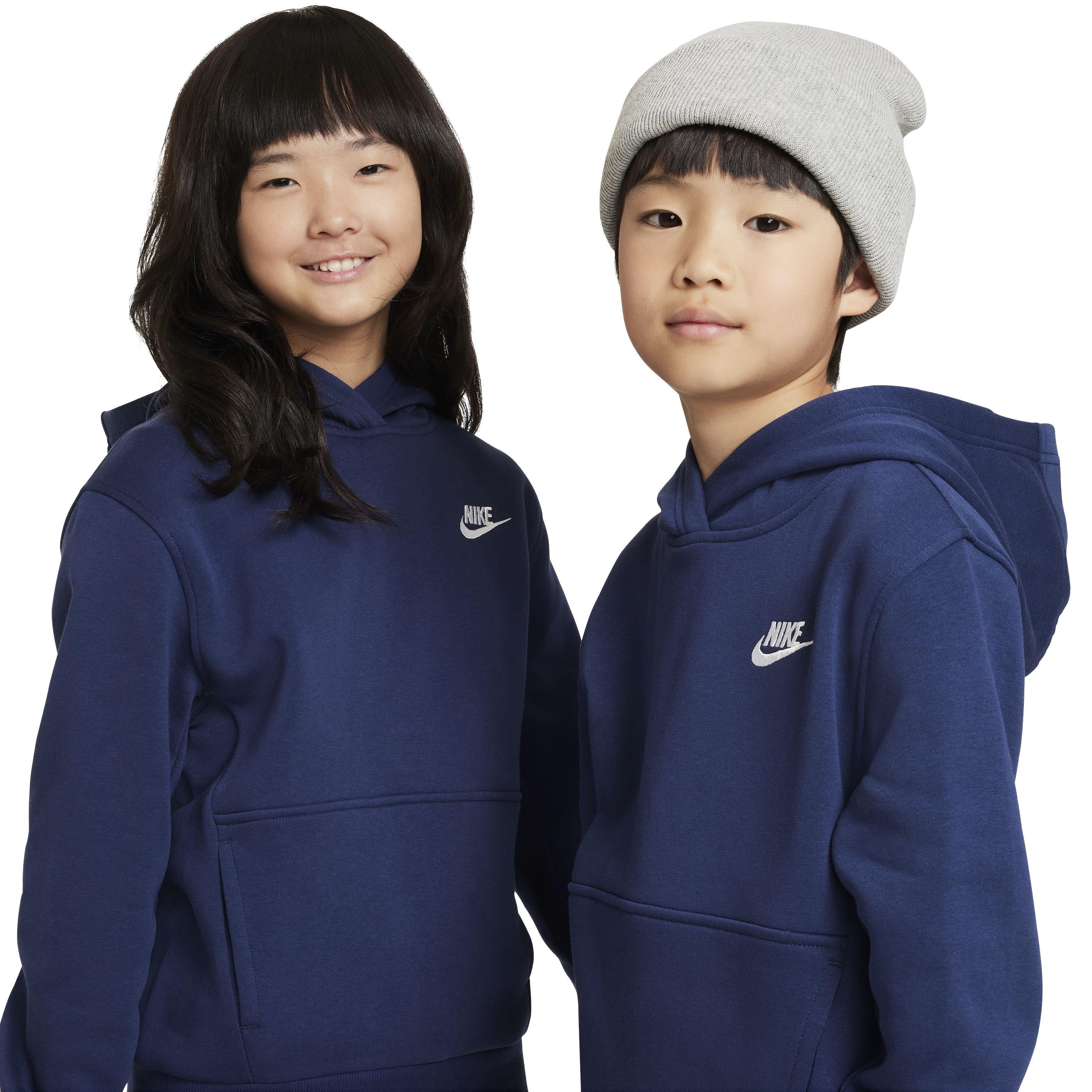 Nike Big Kids' Sportswear Club Fleece Pullover Hoodie - BLUE Thumbnail View 3