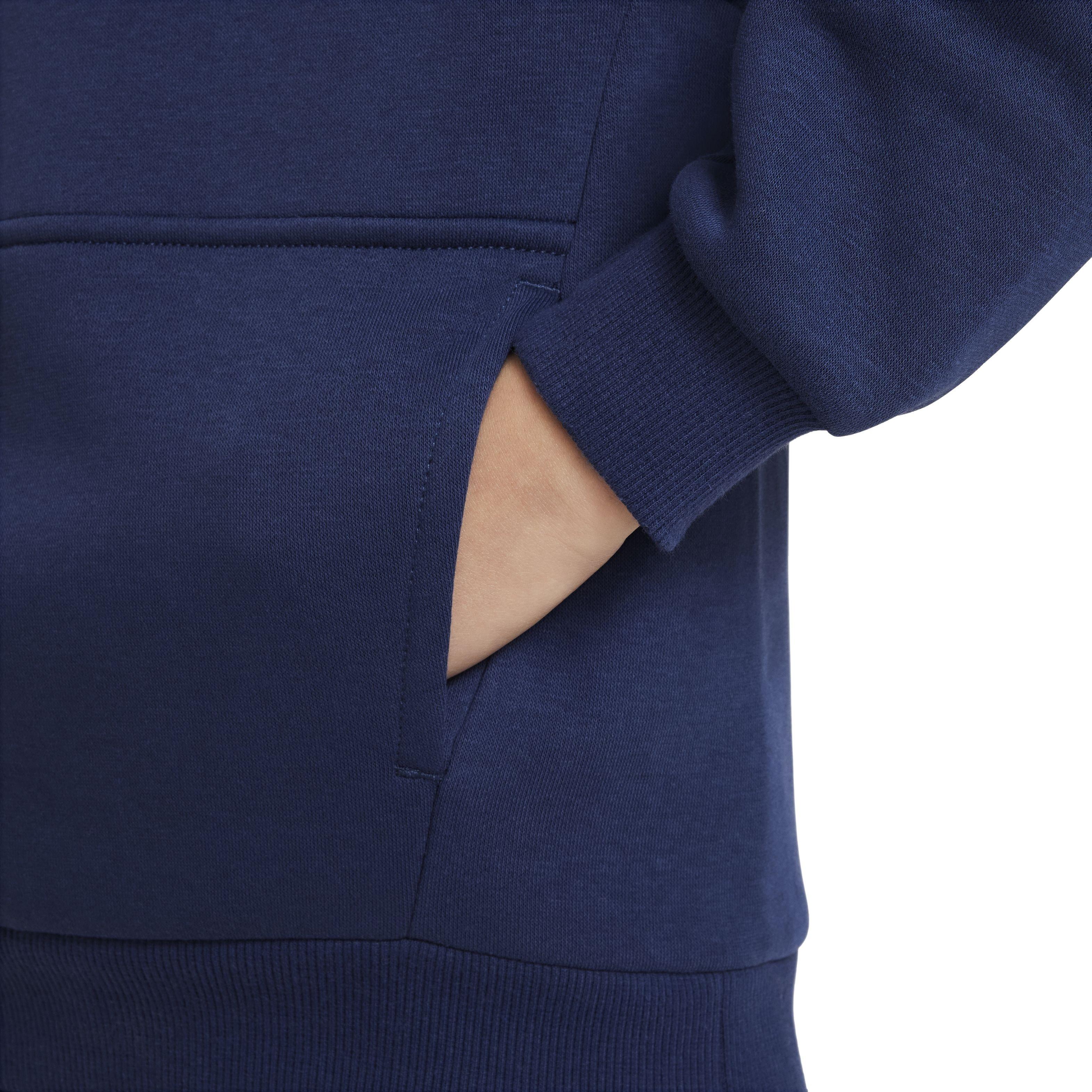 Nike Big Kids' Sportswear Club Fleece Pullover Hoodie - BLUE Thumbnail View 4