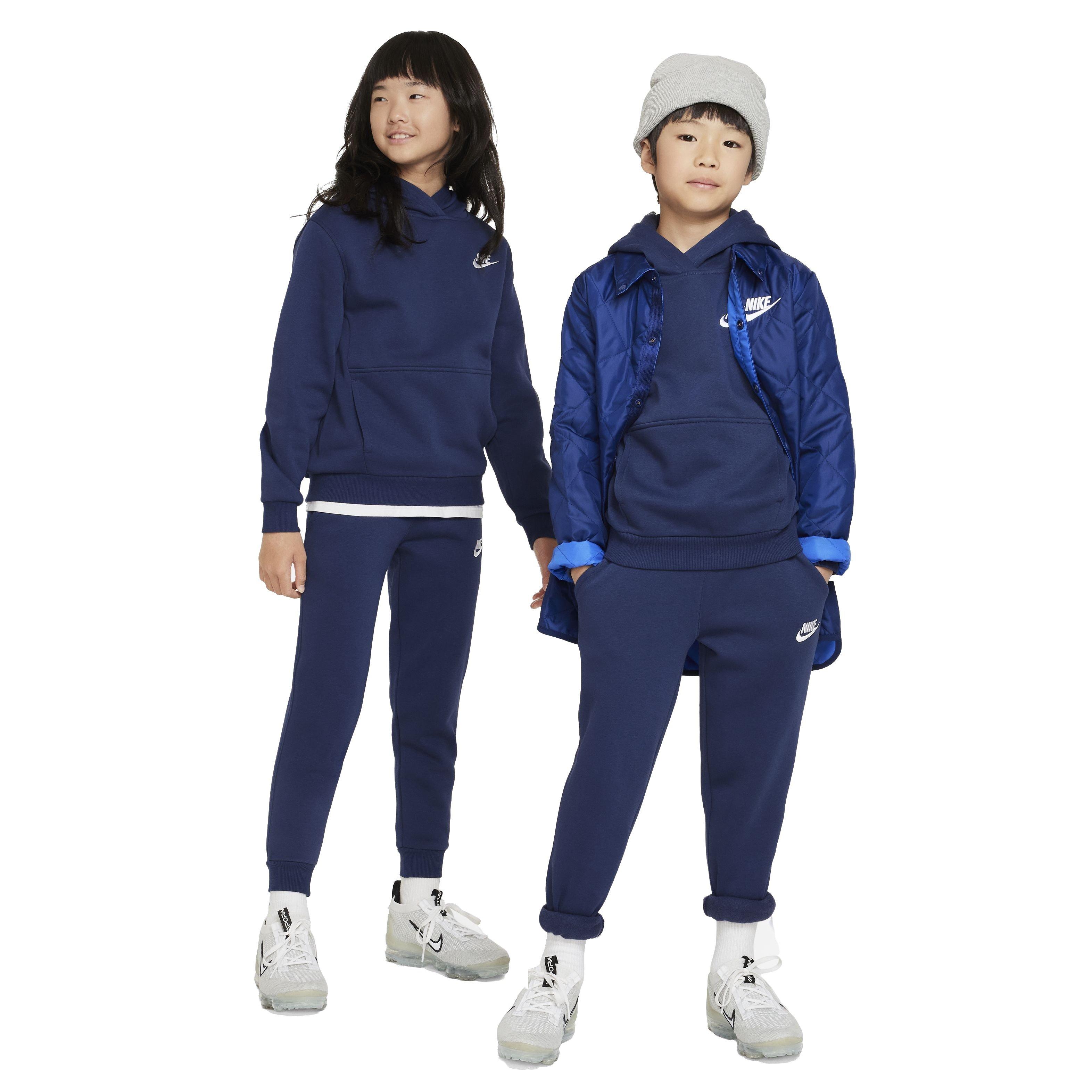 Nike Big Kids' Sportswear Club Fleece Pullover Hoodie - BLUE Thumbnail View 5