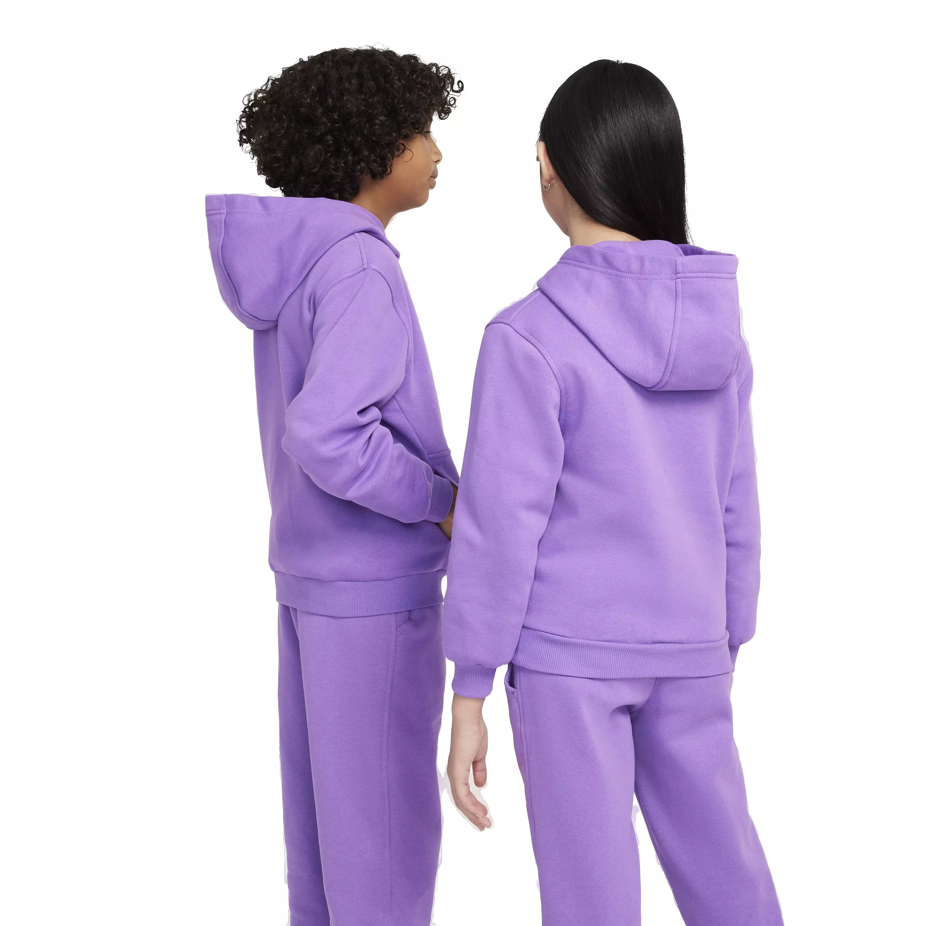 Nike Big Kids' Sportswear Club Fleece Pullover Hoodie - BLACK RASPBERRY