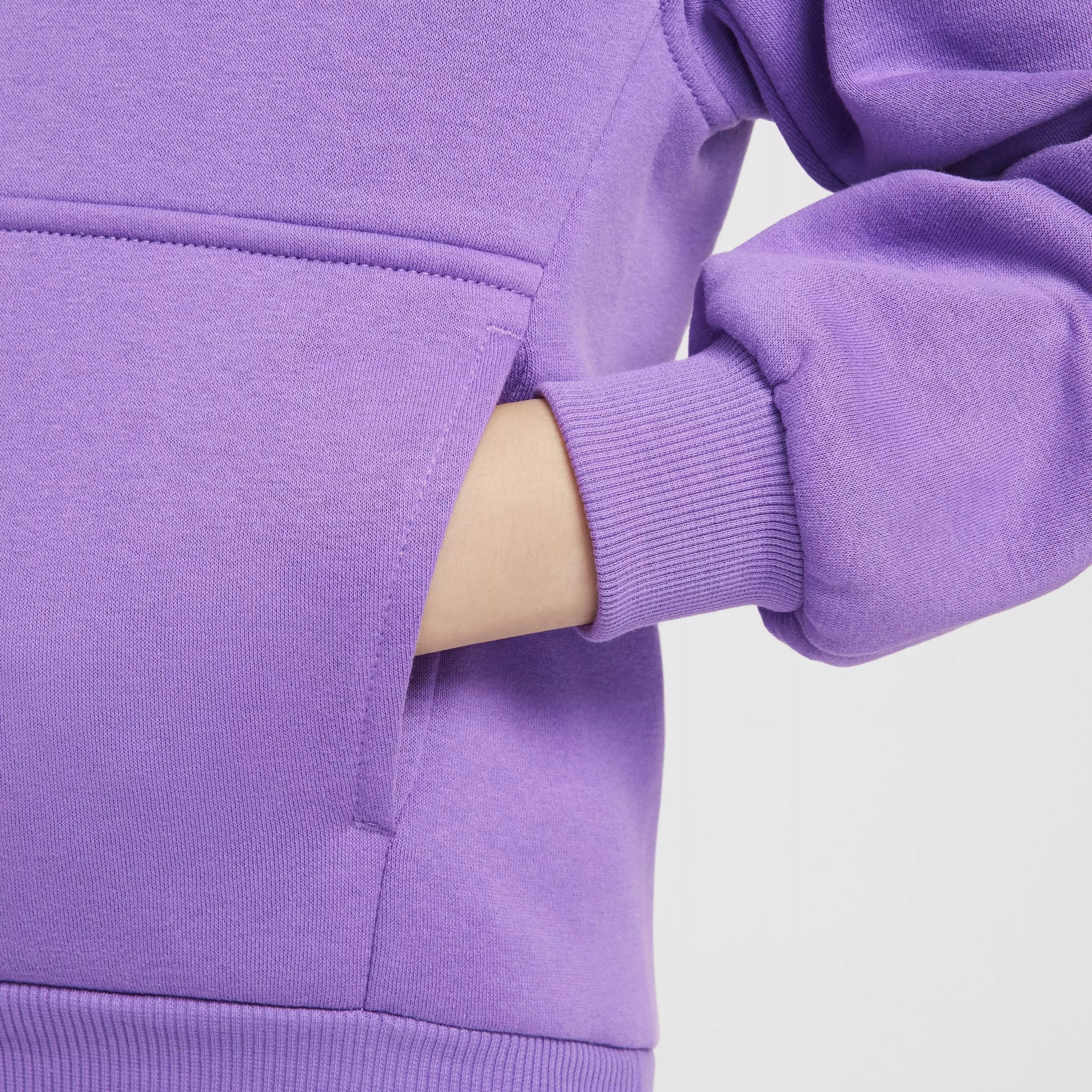 Nike Big Kids' Sportswear Club Fleece Pullover Hoodie - BLACK RASPBERRY