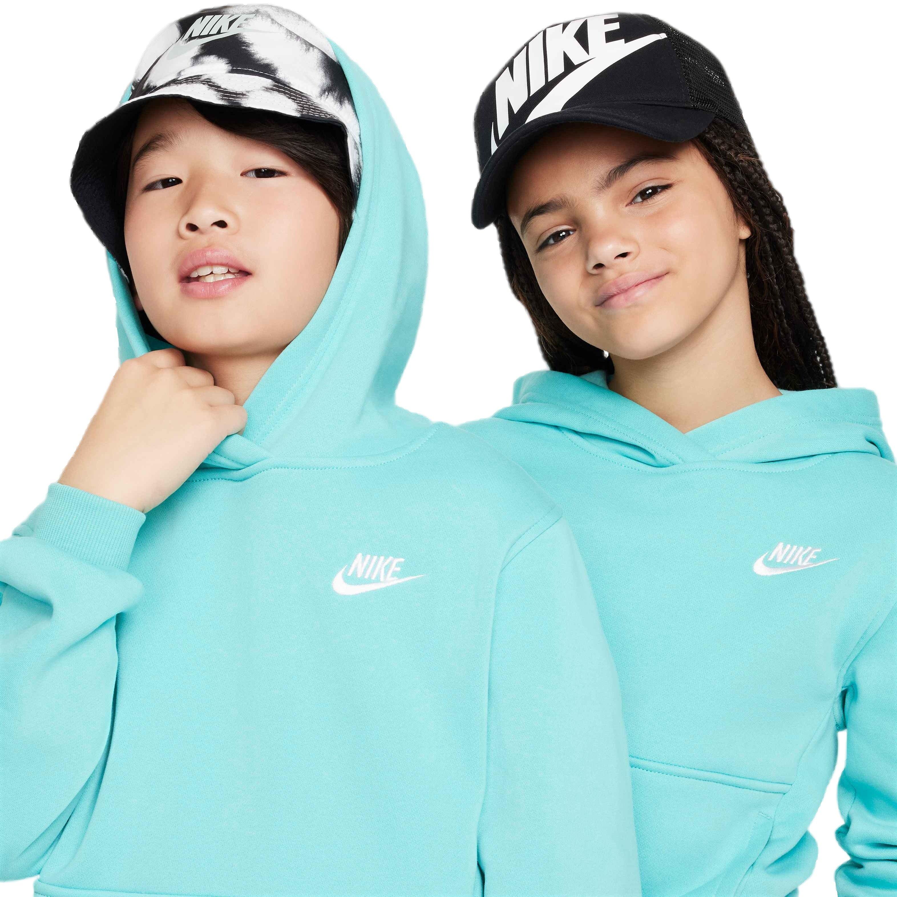 Nike Big Kids' Sportswear Club Fleece Pullover Hoodie - GREEN Thumbnail View 3