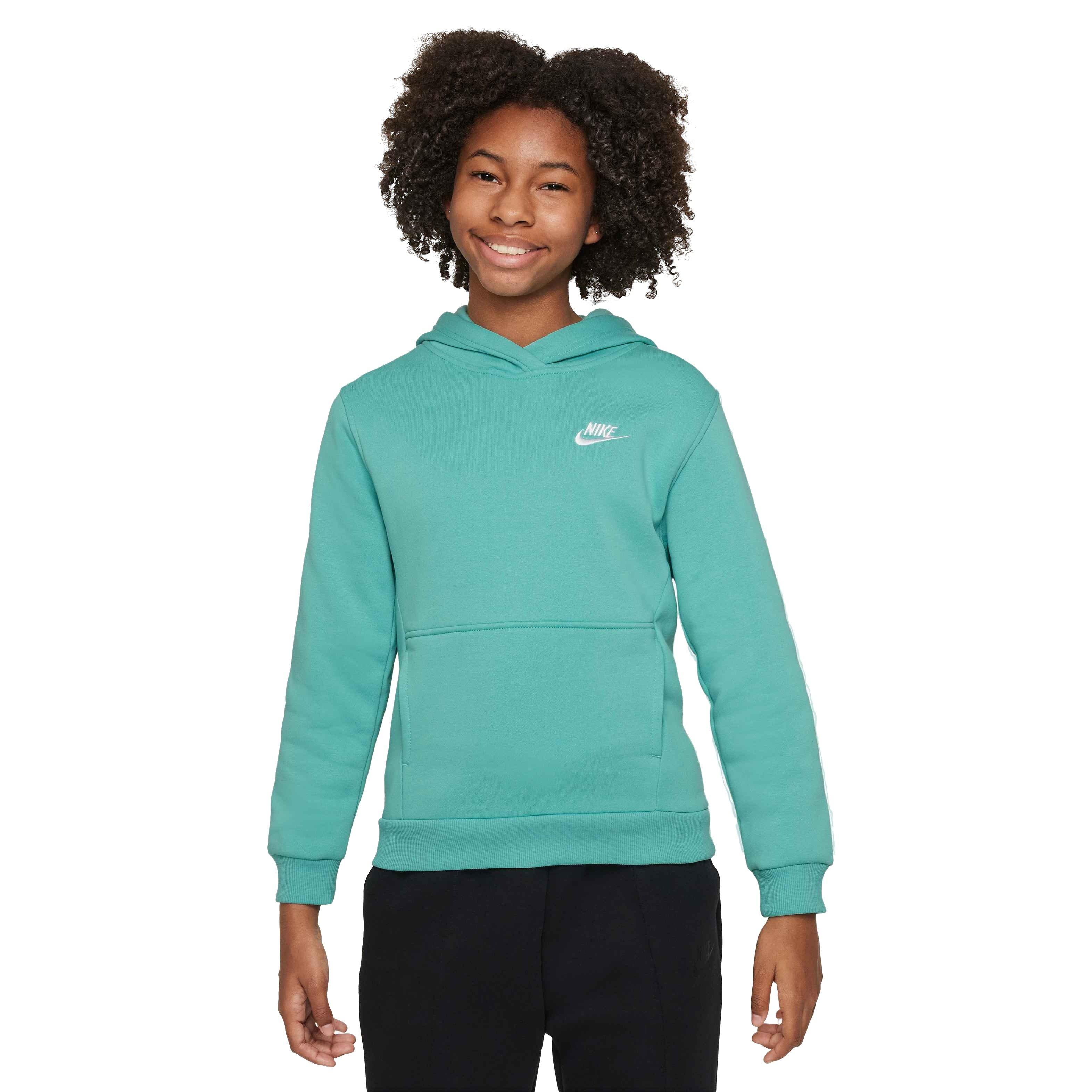 Nike Big Kids' Sportswear Club Fleece Pullover Hoodie - GREEN Thumbnail View 4