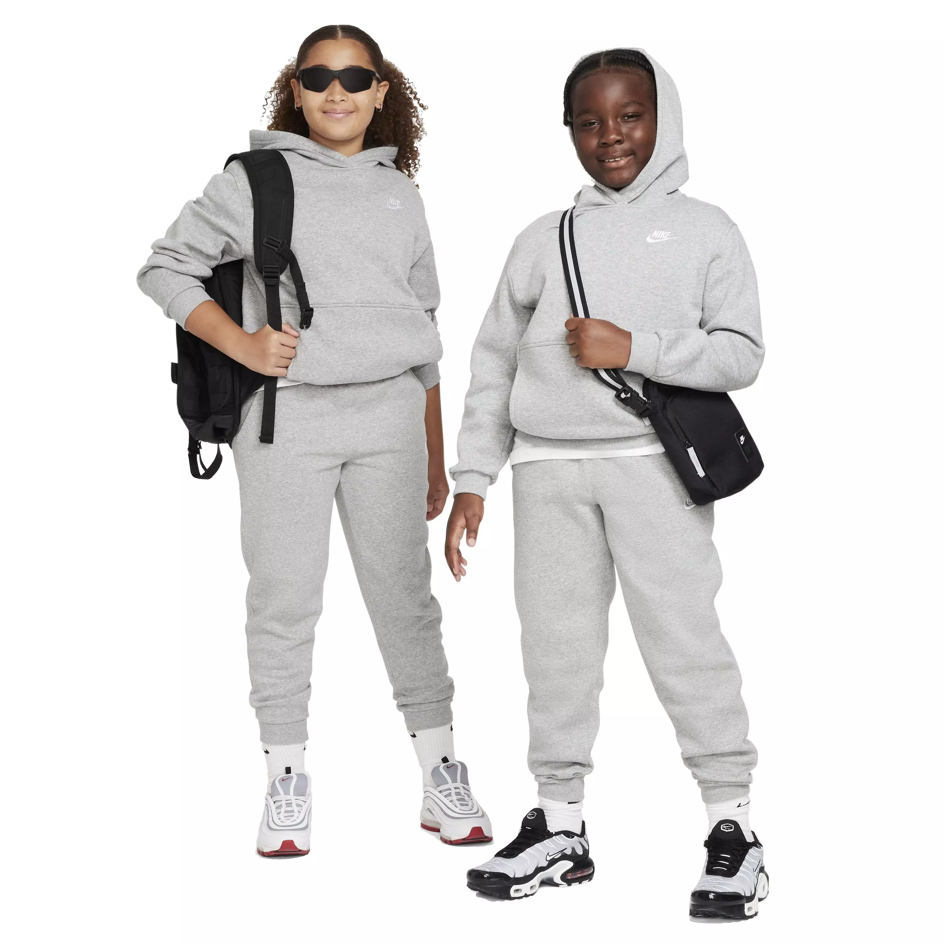 Nike Big Kids' Sportswear Pullover Club Fleece Hoodie - GREY