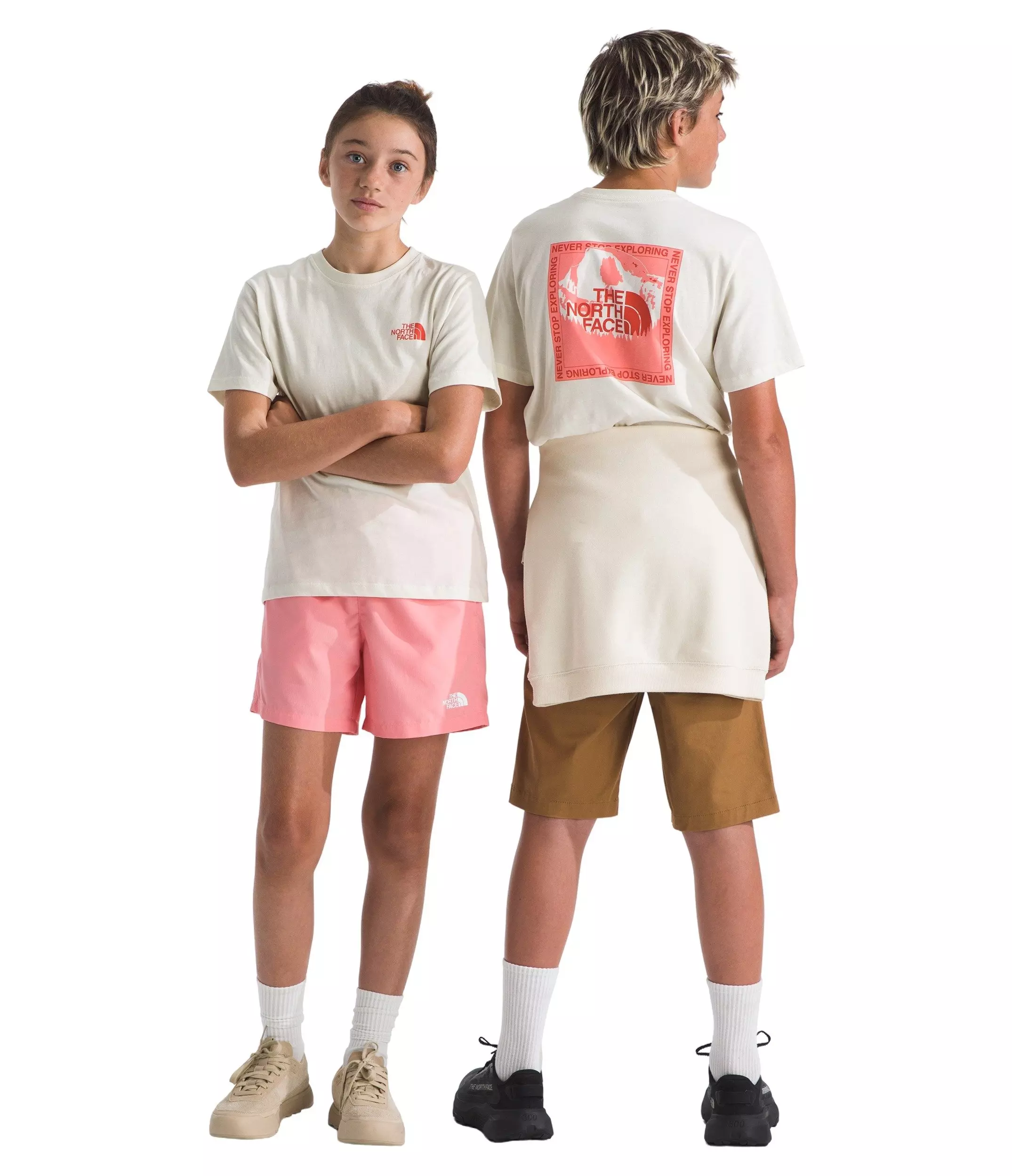 The North Face Big Kids' Stay Exploring T-Shirt - White - WHITE