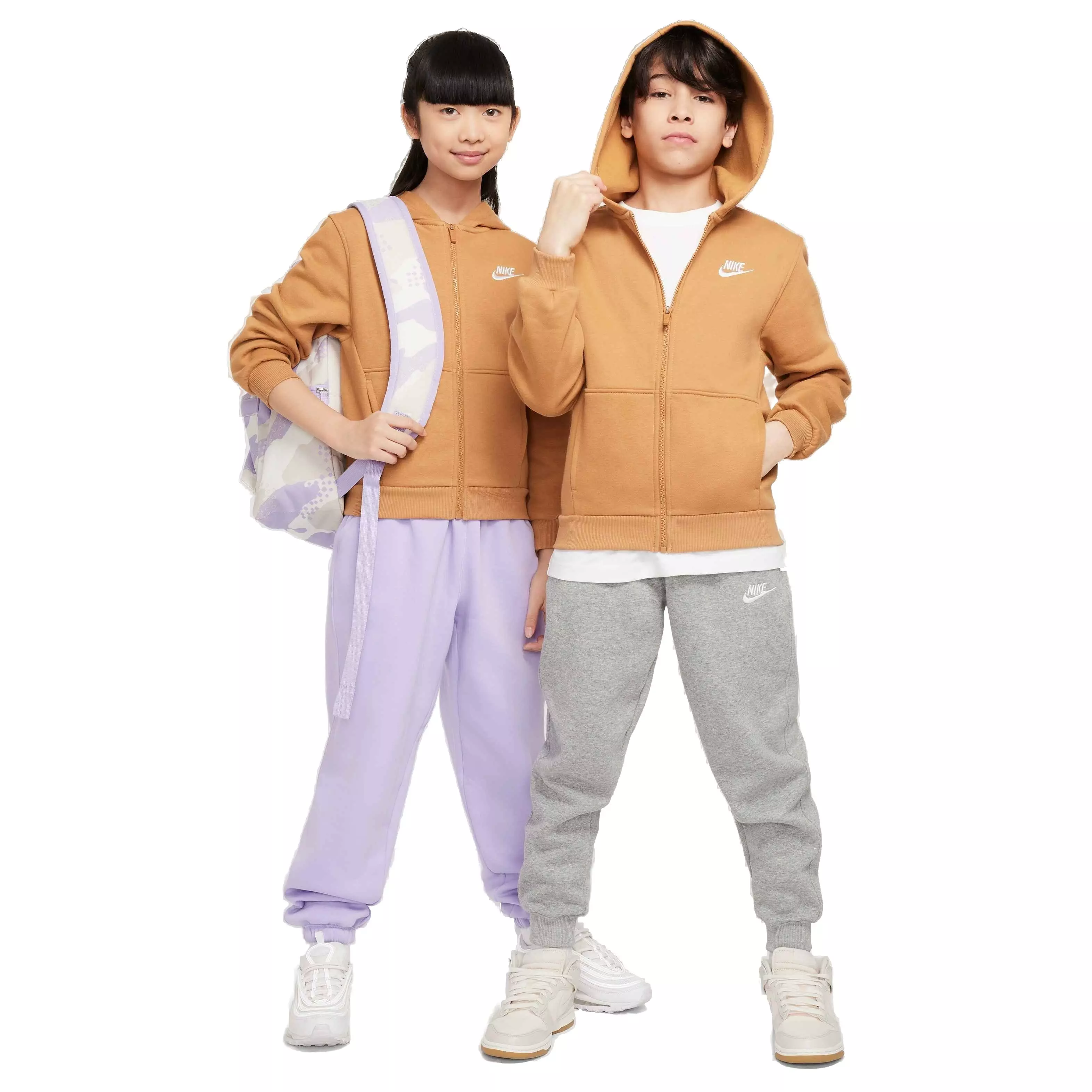 Nike Big Kids' Sportswear Club Fleece Full-Zip Jacket - BROWN