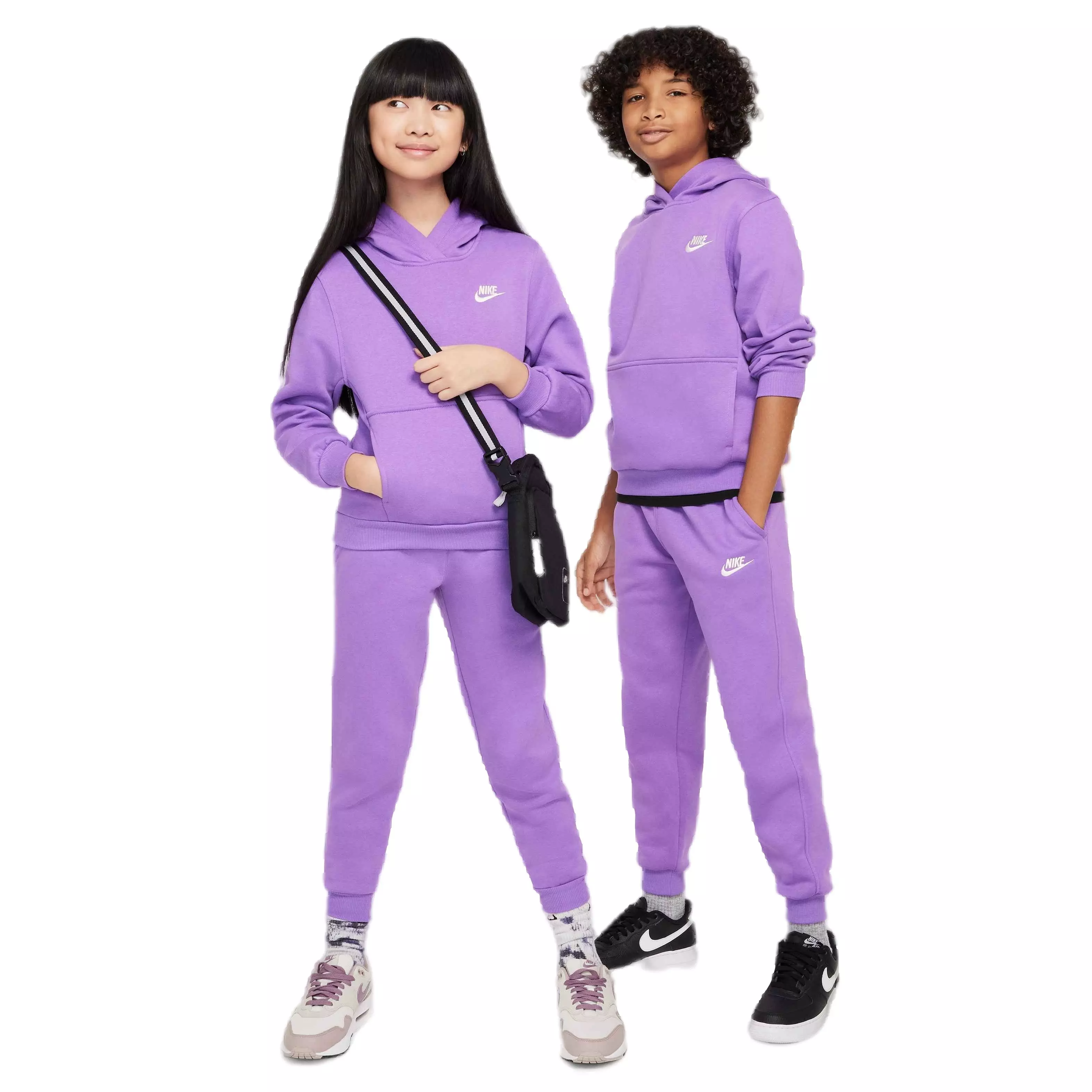 Nike Big Kids' Sportswear Club Lightweight Fleece LBR Joggers - BLACK RASPBERRY