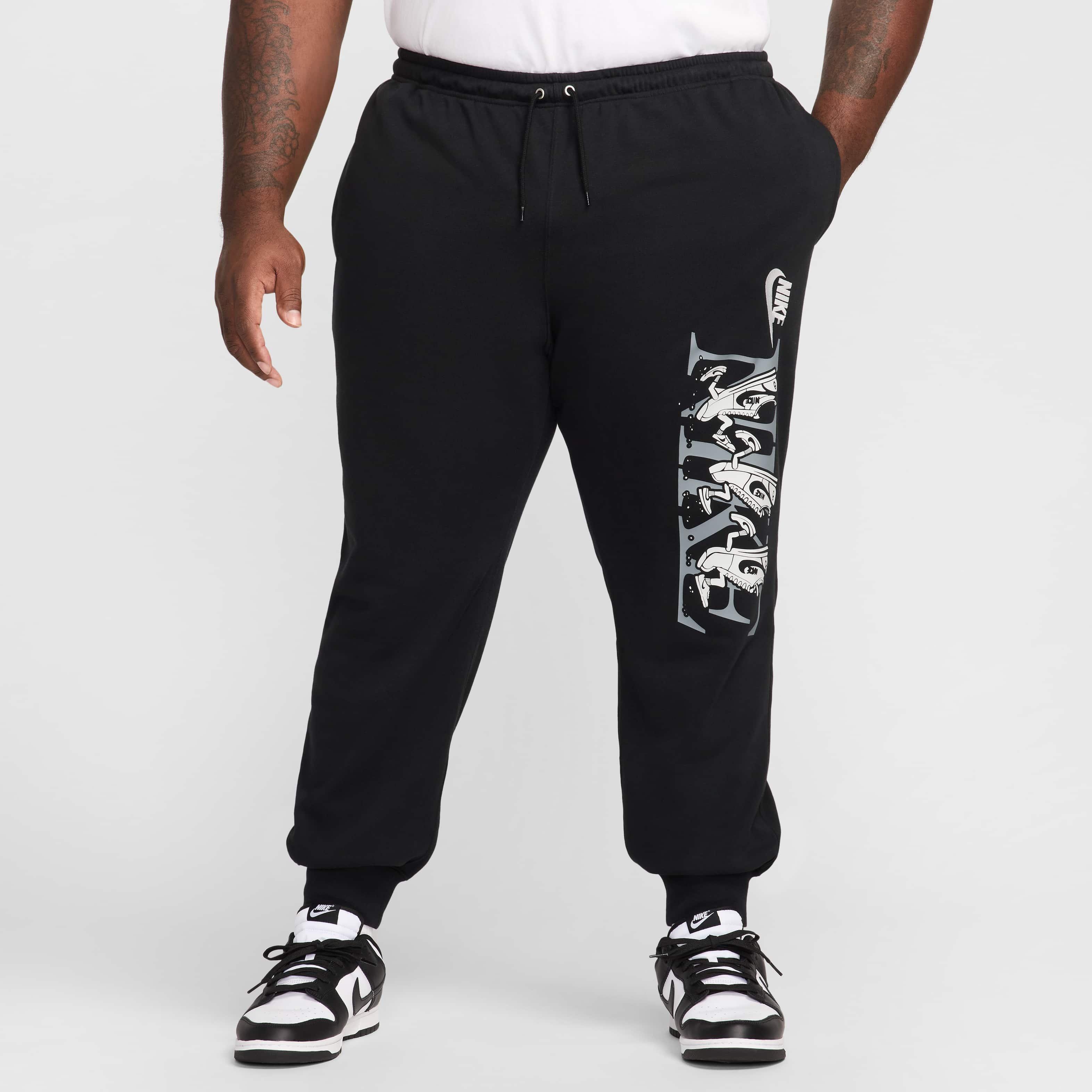 Nike Men's Club French Terry Jogger -Black - BLACK Thumbnail View 8
