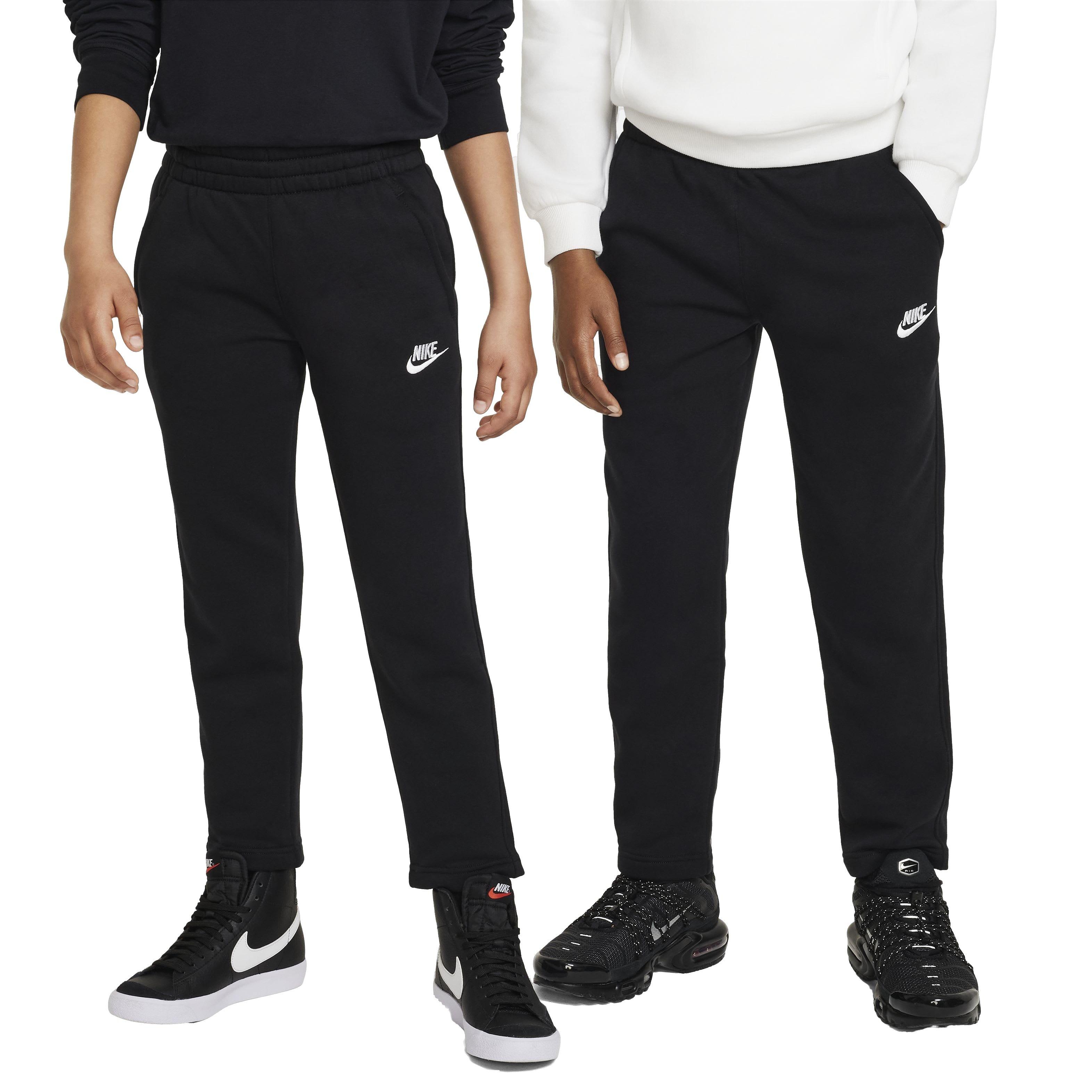 Nike Big Kids' Sportswear Club Fleece Open-Hem LBR Pants - BLACK