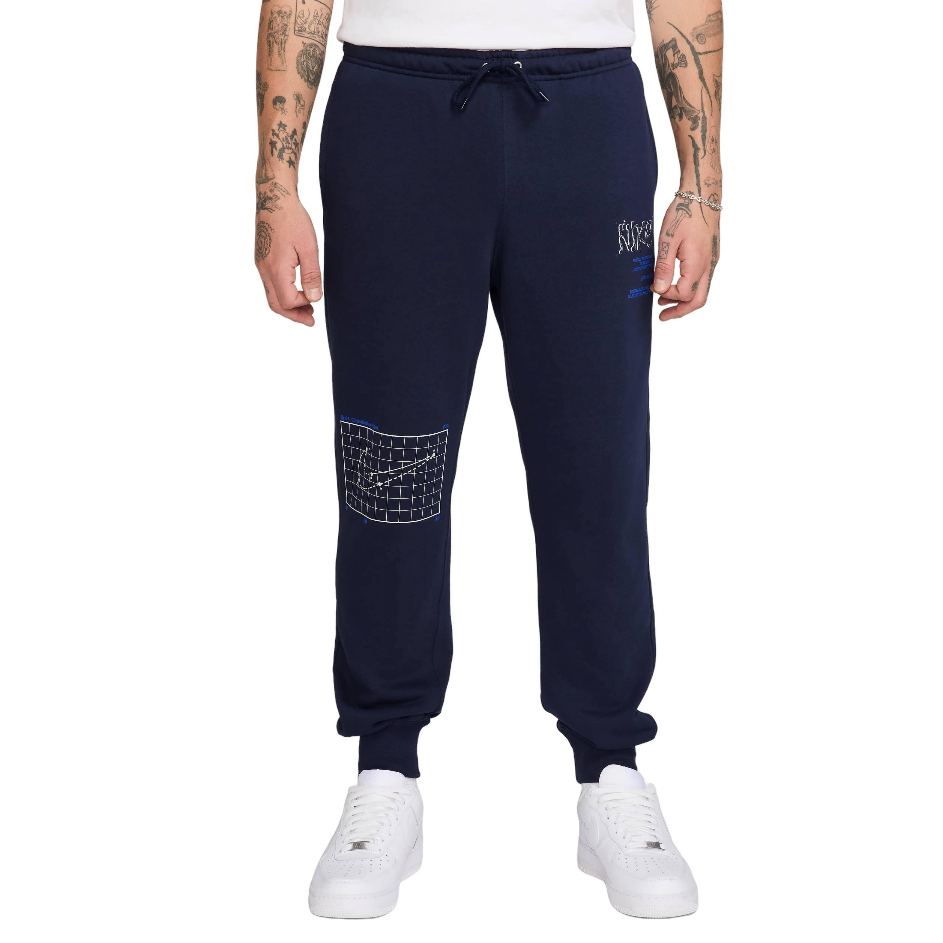 Nike Men's Club Moon Graphic French Terry Joggers - BLUE Thumbnail View 1