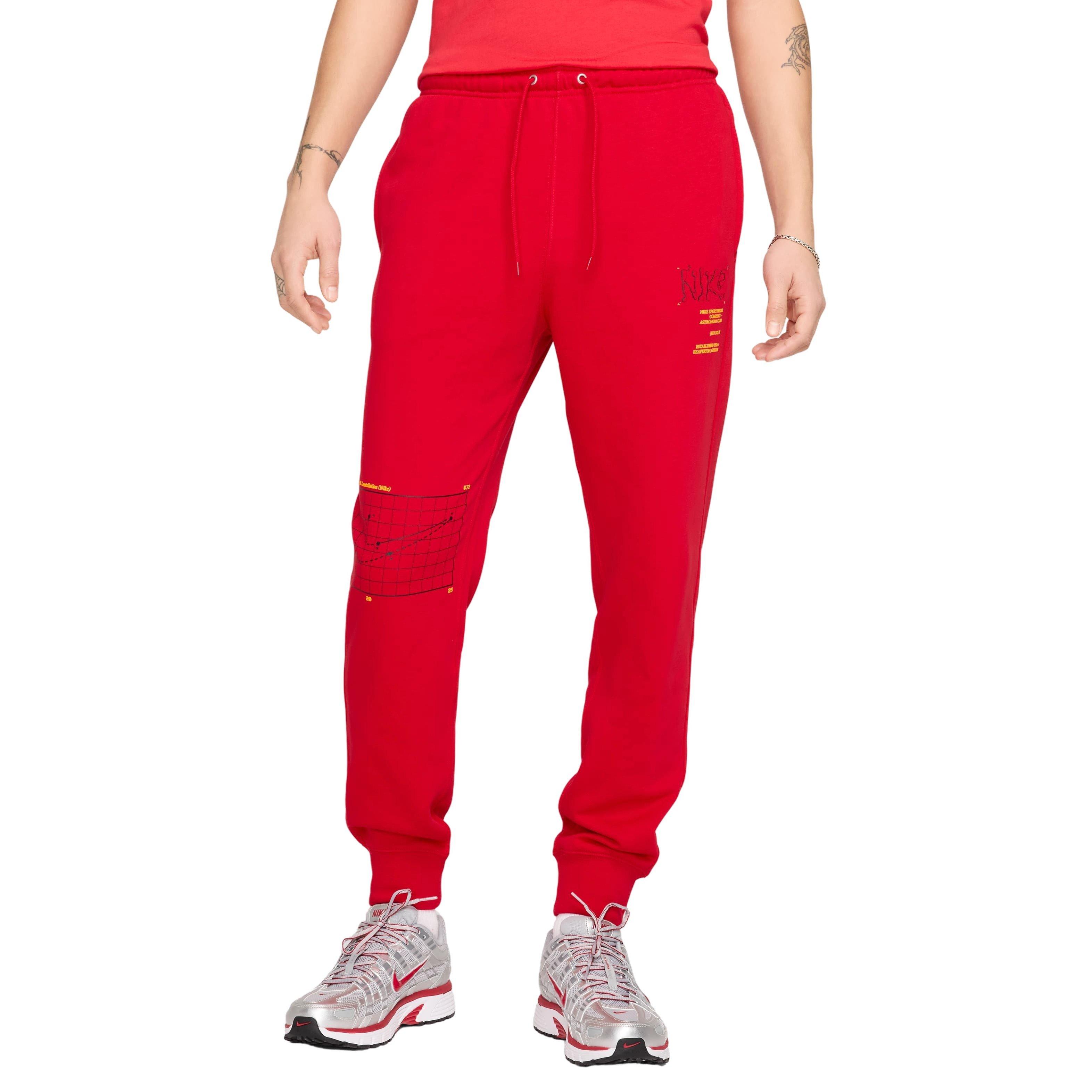 Nike Men's Club Moon Graphic French Terry Joggers - RED Thumbnail View 1