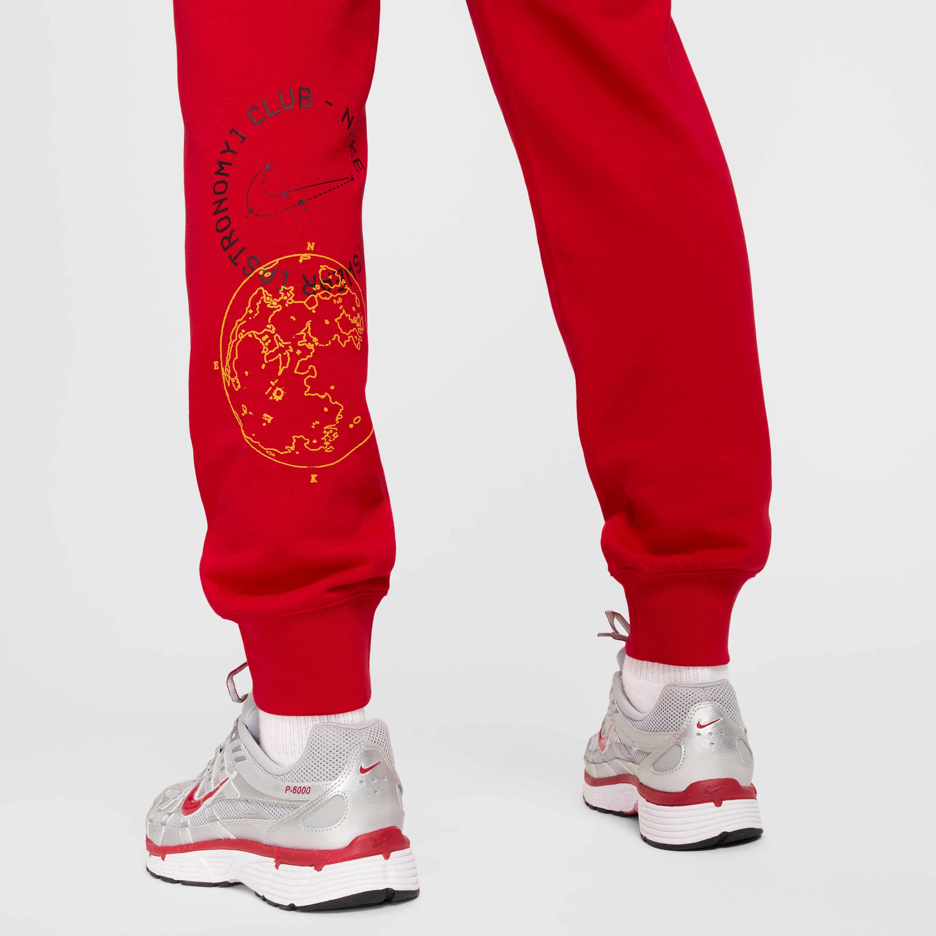 Nike Men's Club Moon Graphic French Terry Joggers - RED Thumbnail View 6