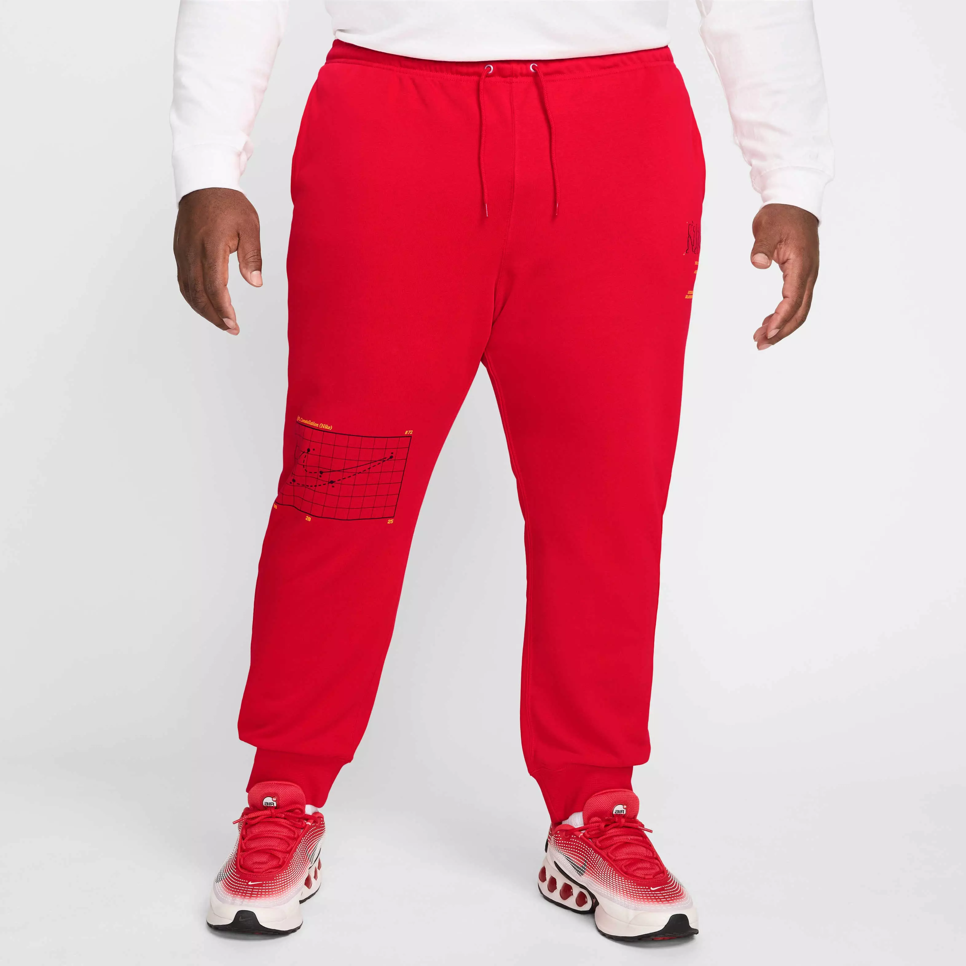 Nike Men's Club Moon Graphic French Terry Joggers - RED