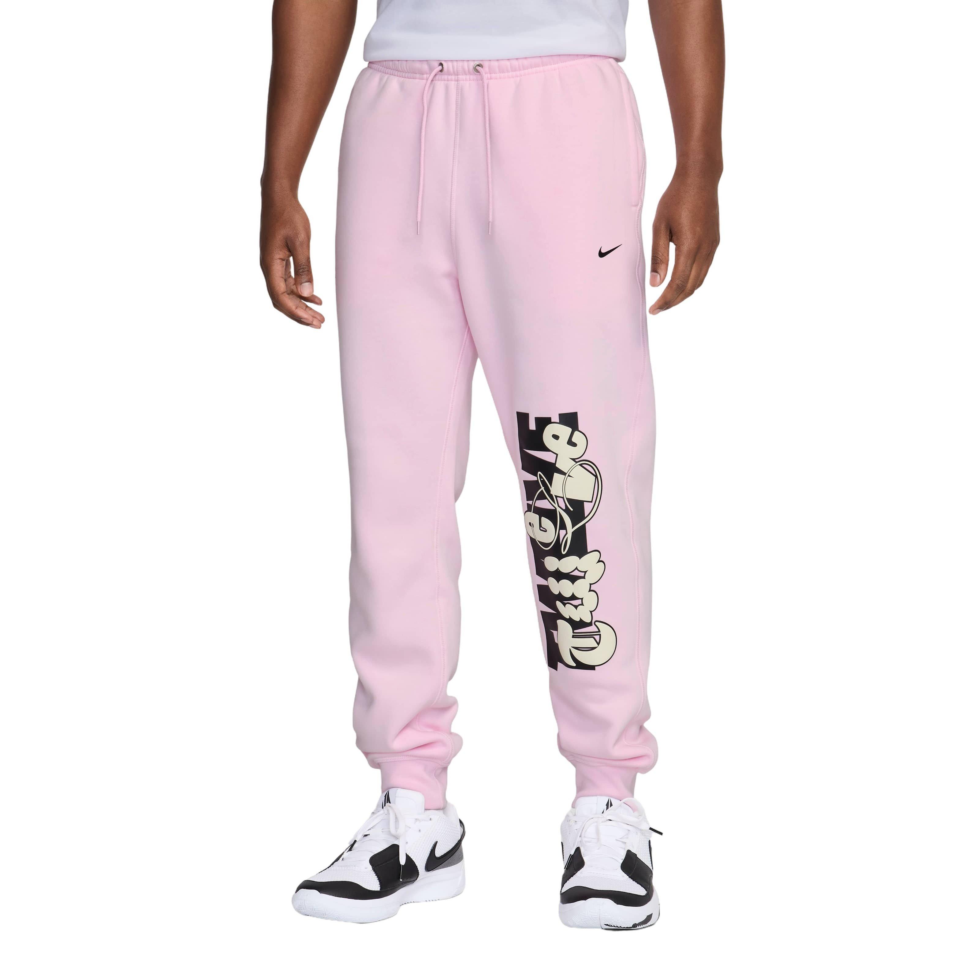 Ja Men's Fleece Basketball Jogger Pants - PINK Thumbnail View 1