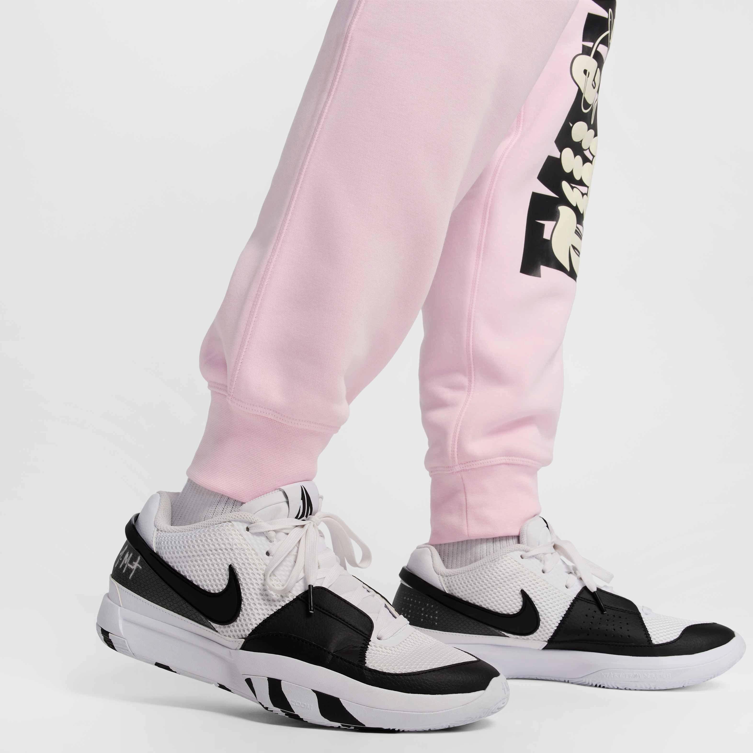 Ja Men's Fleece Basketball Jogger Pants - PINK Thumbnail View 7