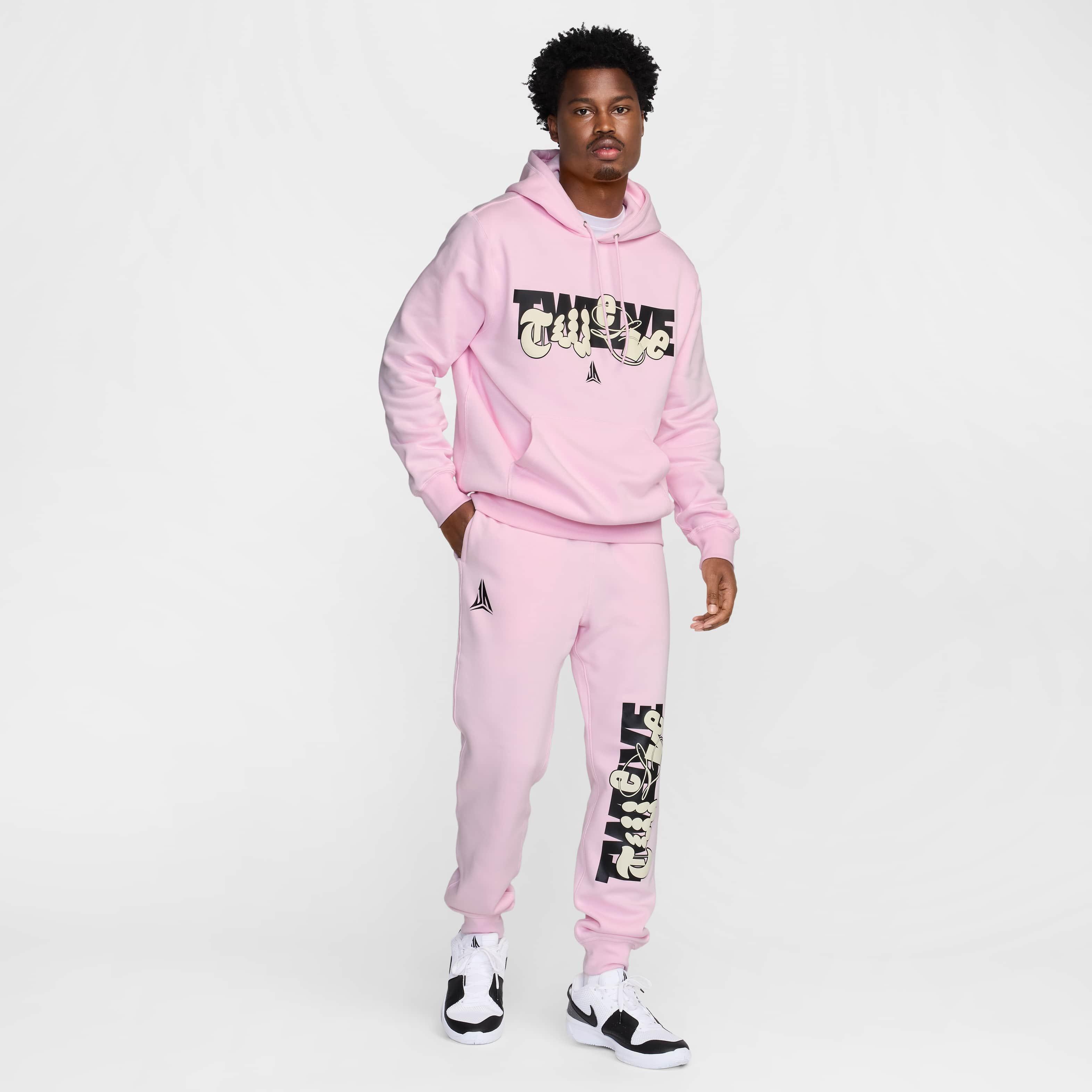 Ja Men's Fleece Basketball Jogger Pants - PINK Thumbnail View 8