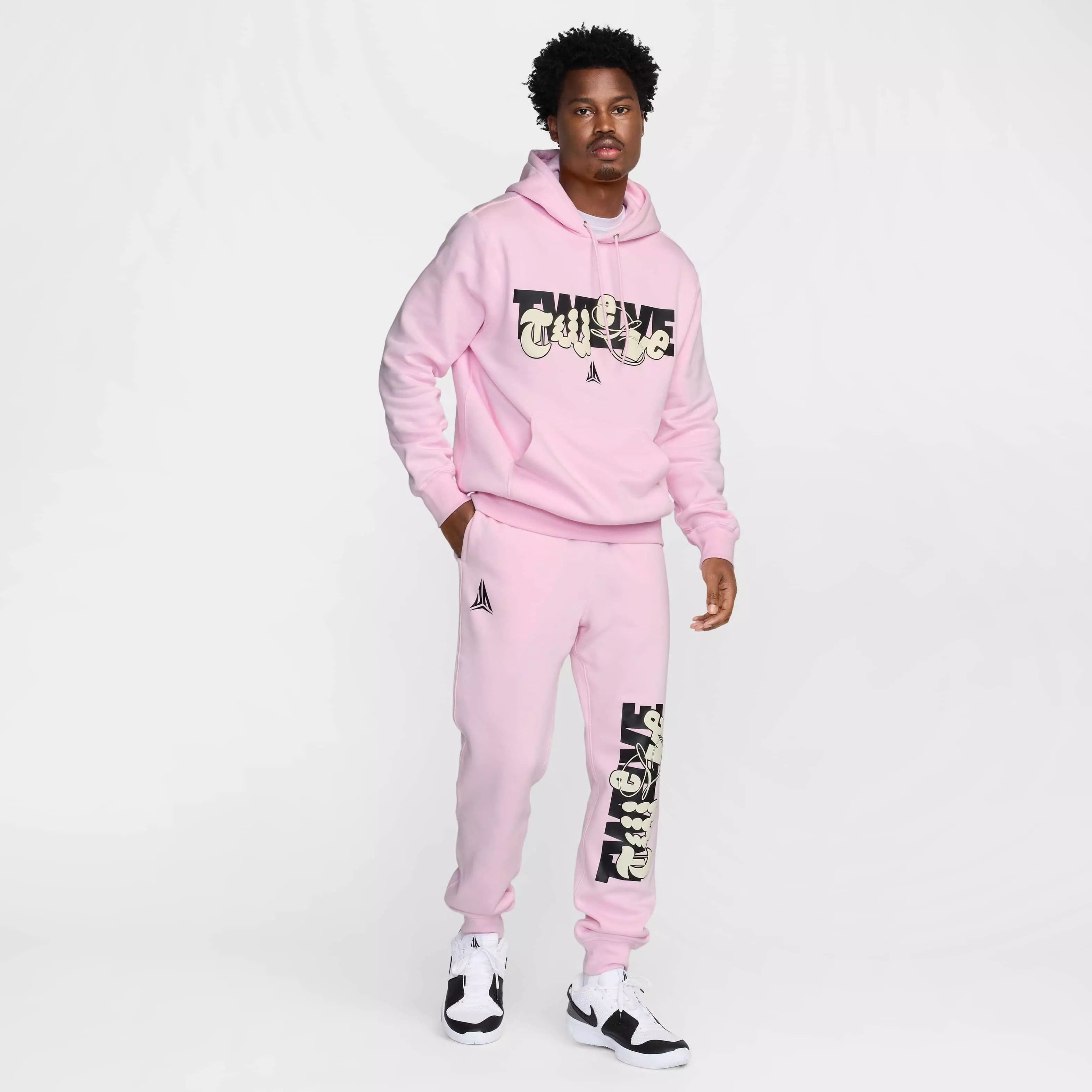 Ja Men's Fleece Basketball Jogger Pants - PINK