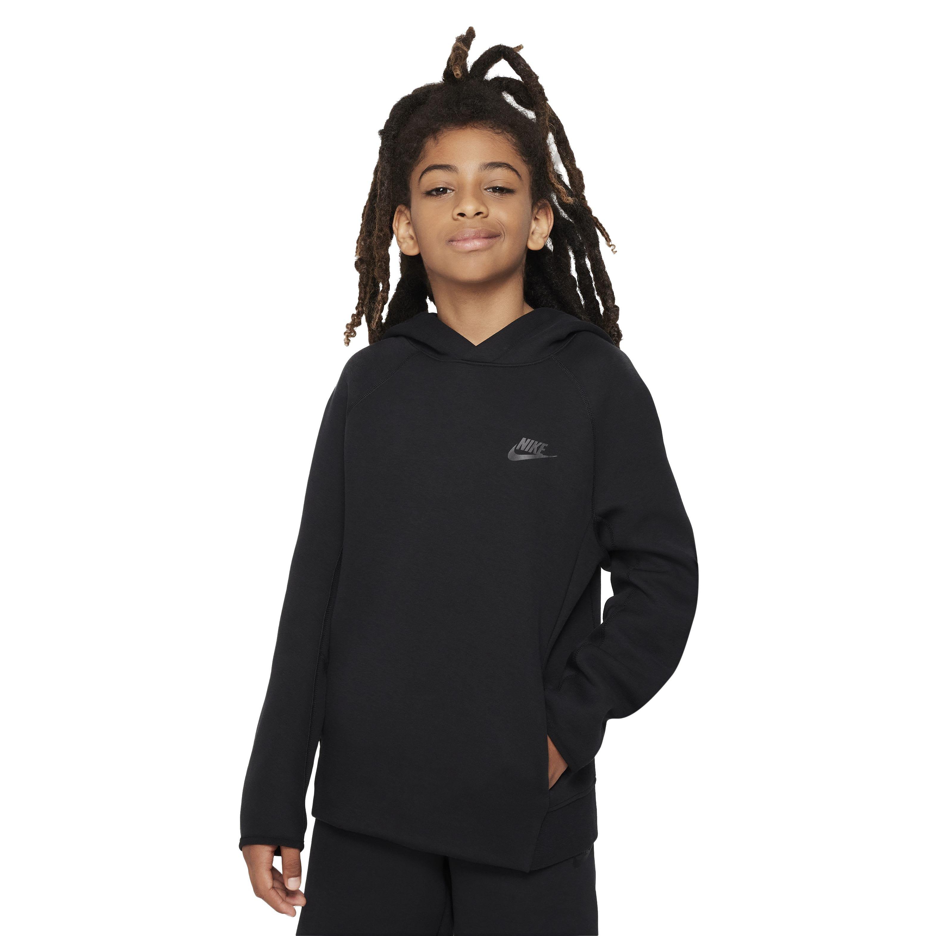 Nike Big Boys' Sportswear Tech Fleece Pullover Hoodie - BLACK