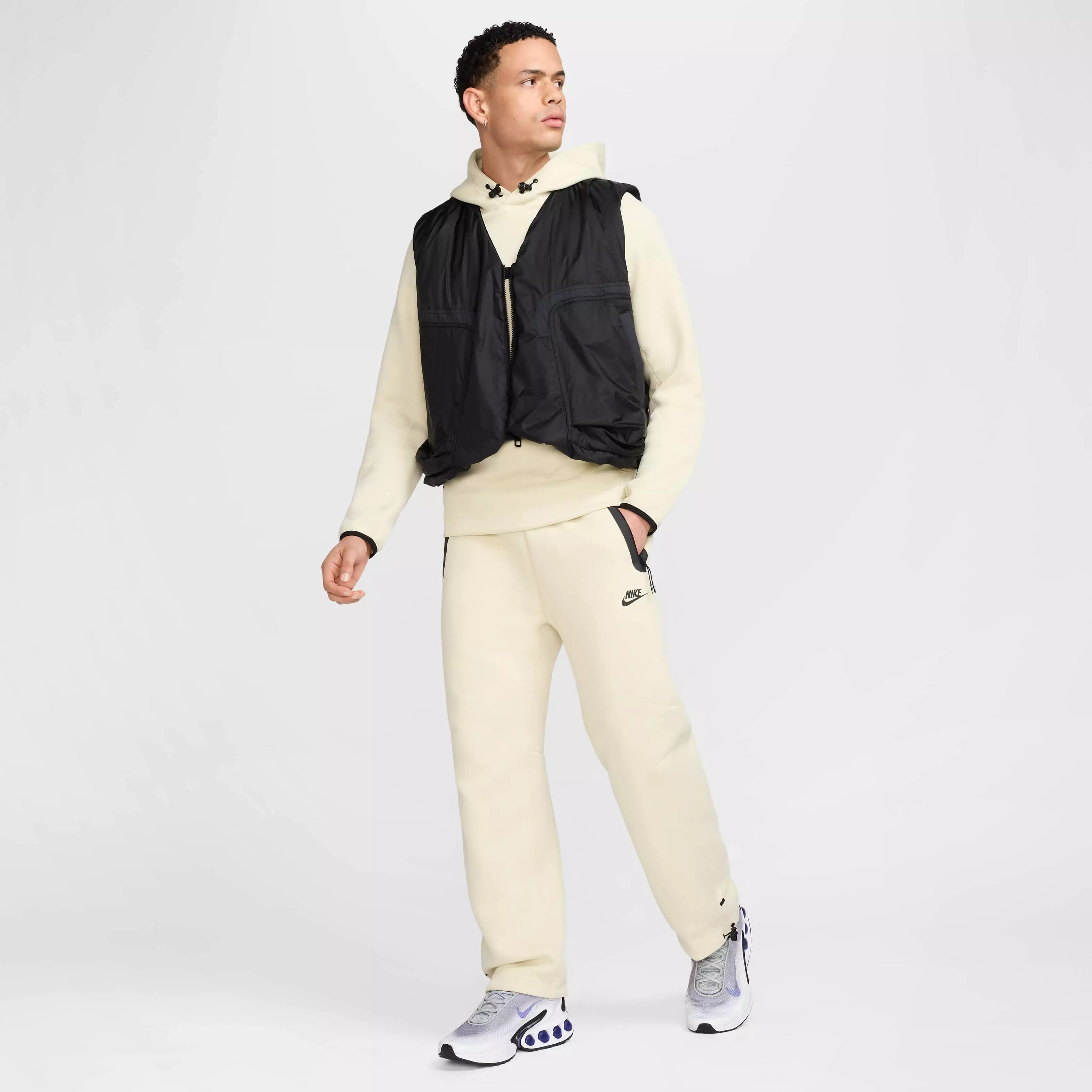 Nike Men's Tech Fleece Open-Hem Pants - Butter - LT KHAKI