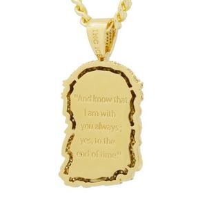 King Ice Christ Head 2.1" Necklace - BLACK/DARK GREY