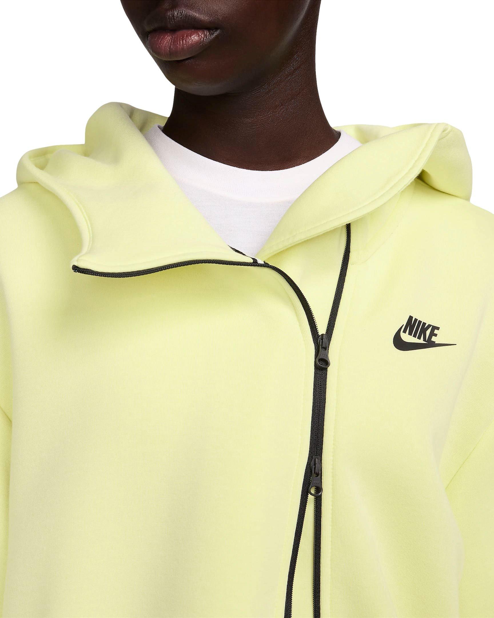 Nike Women's Sportswear Tech Fleece Oversized Full-Zip Hoodie Cape - NEON GREEN Thumbnail View 4