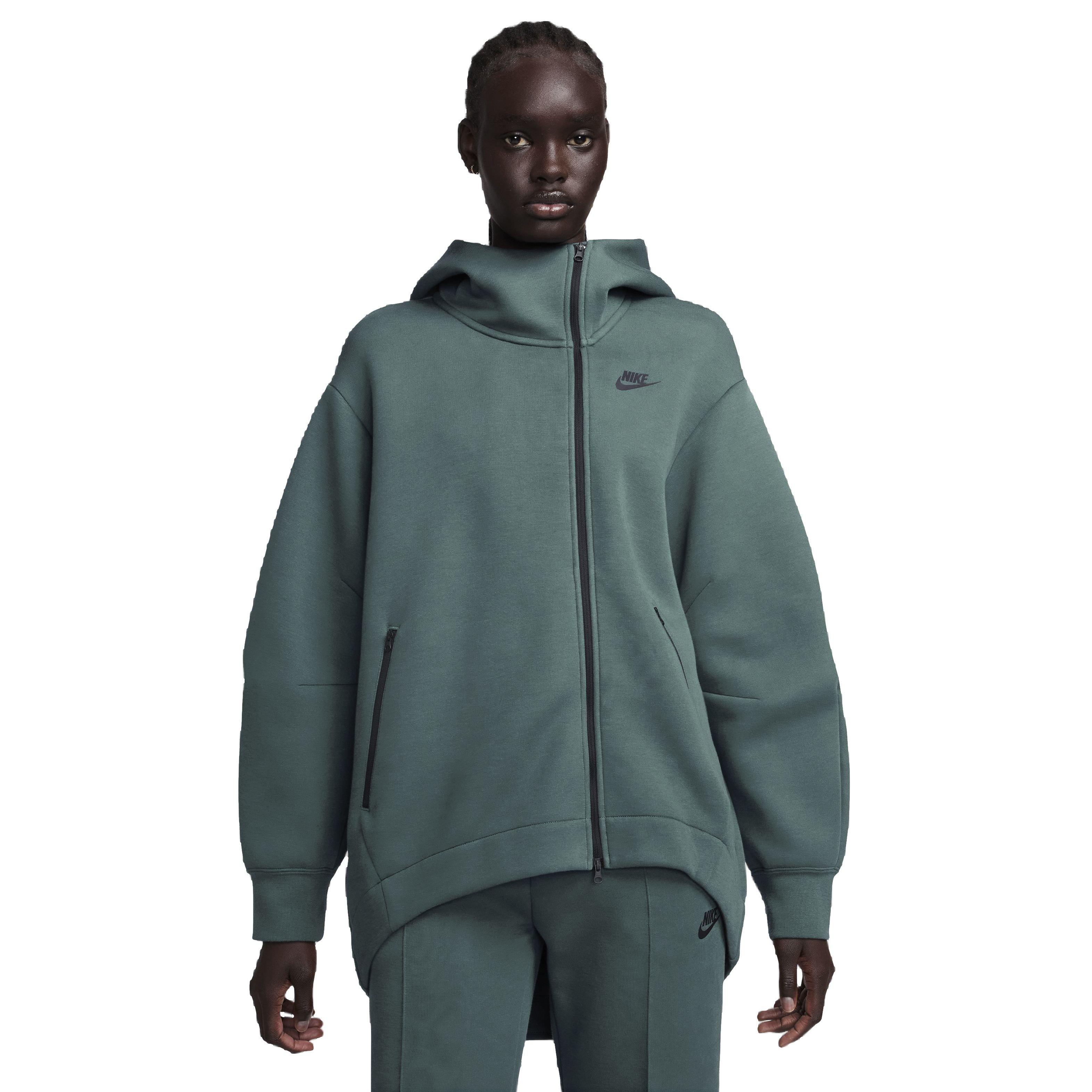 Nike Women's Sportswear Tech Fleece Oversized Full-Zip Hoodie Cape - DK GREEN Thumbnail View 1