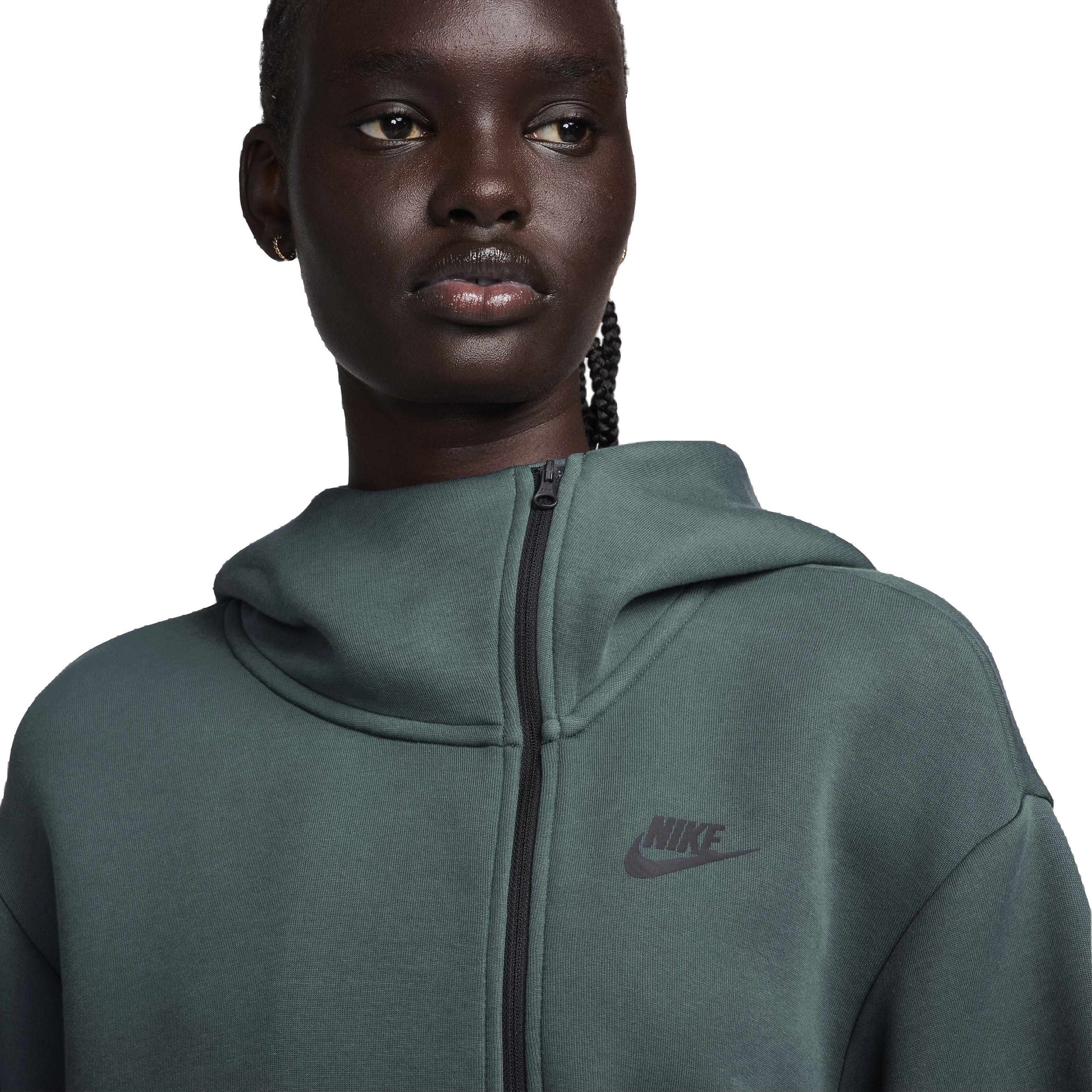 Nike Women's Sportswear Tech Fleece Oversized Full-Zip Hoodie Cape - DK GREEN Thumbnail View 3