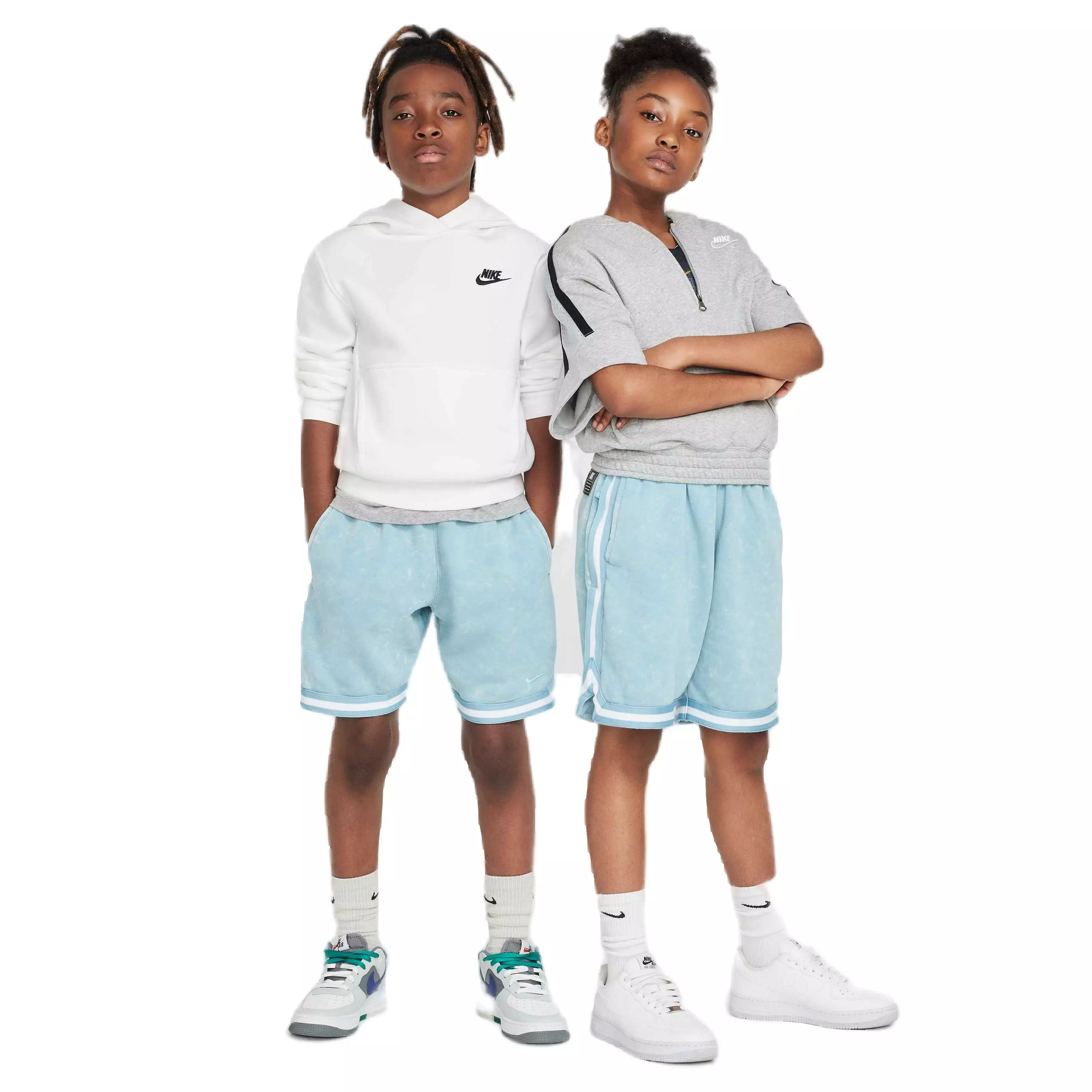 Nike Big Kids' COB DNA Fleece Short Wash Basketball Shorts - TURQUOISE 