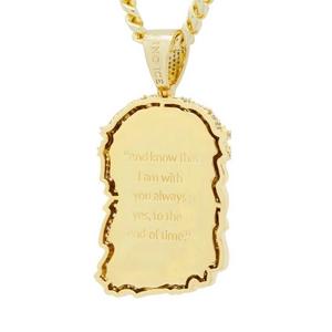 King Ice Christ Head 3.1" Necklace - GOLD