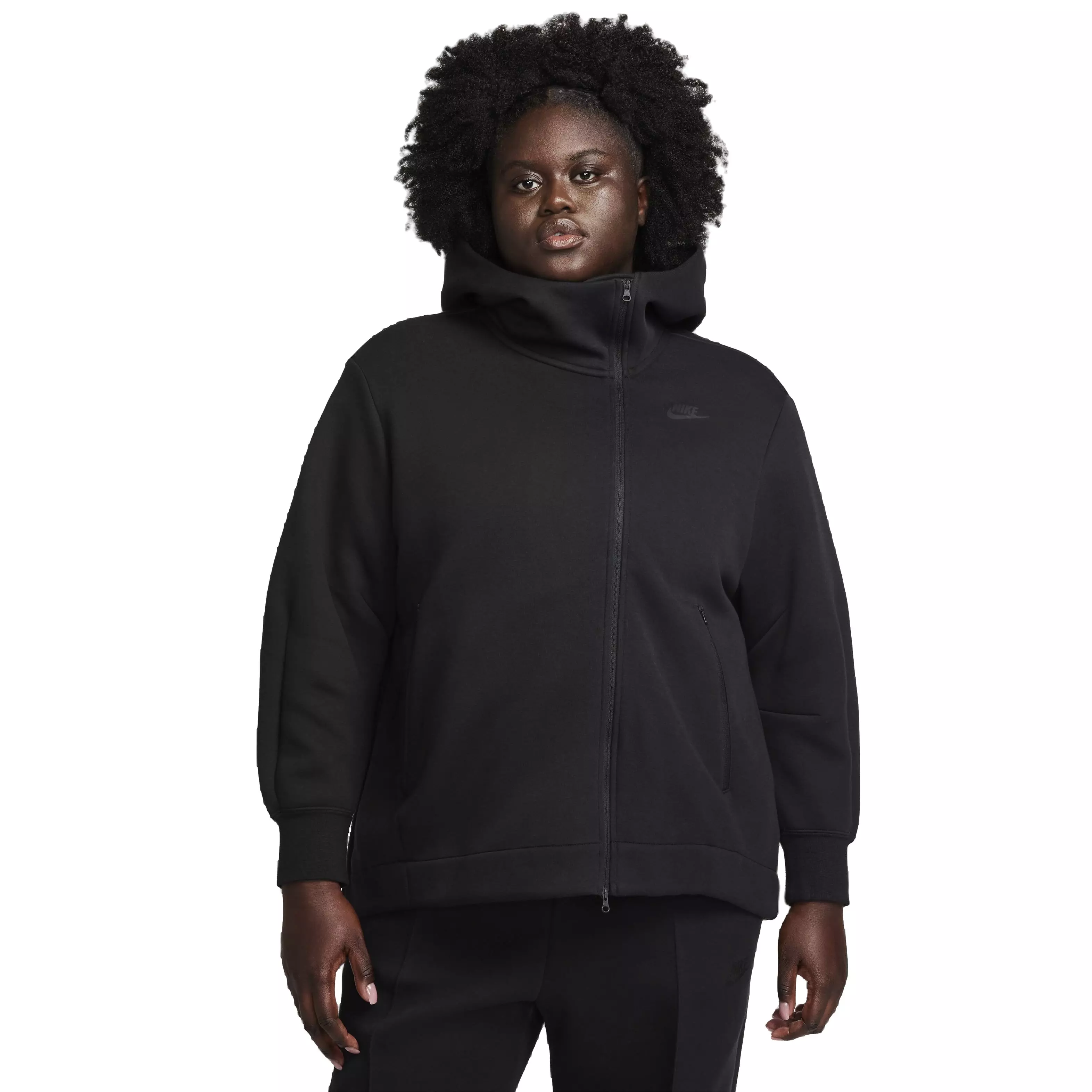Nike Women's Sportswear Oversized Tech Fleece Full-Zip Hoodie Cape - BLACK