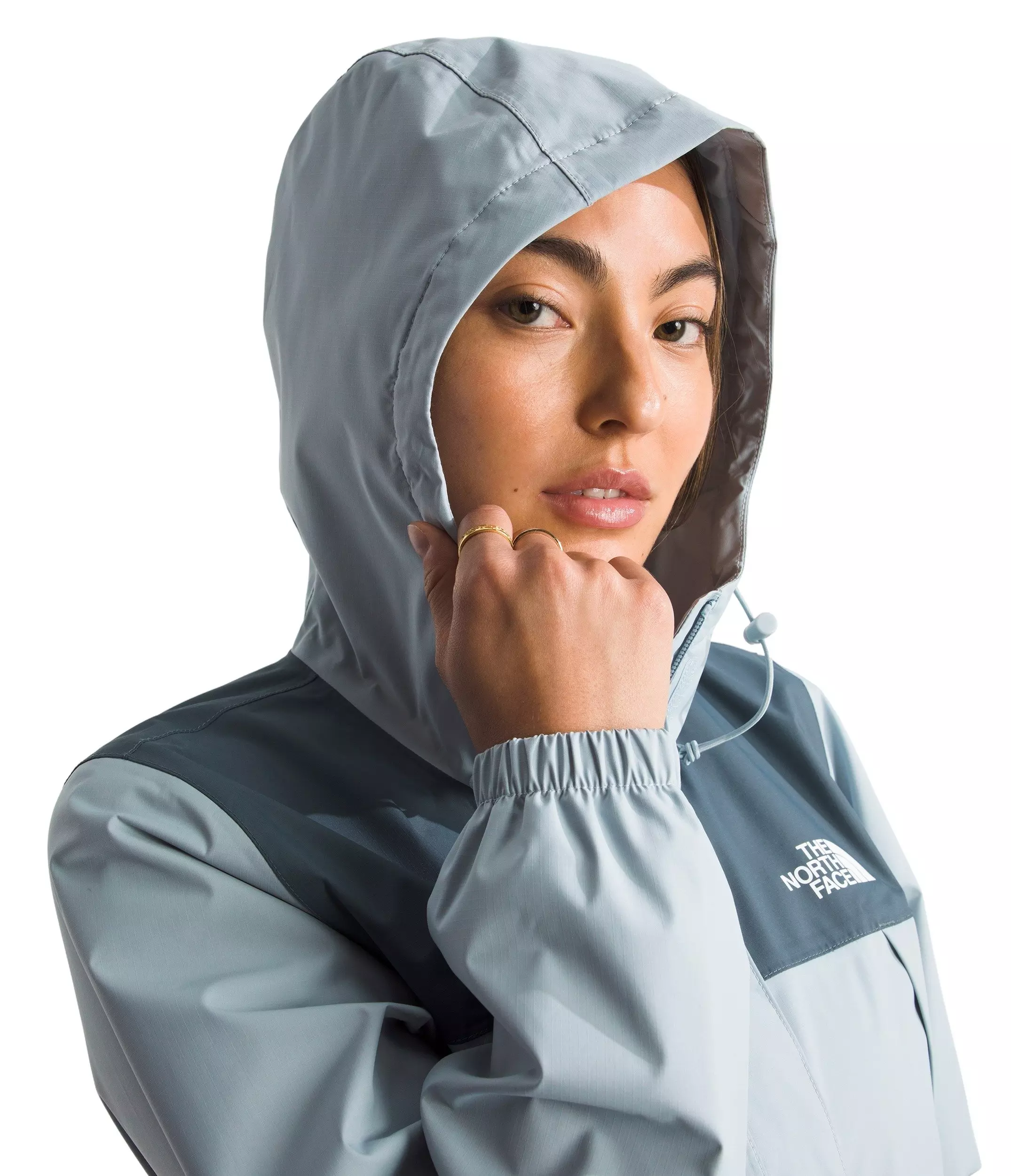The North Face Women's Antora Rain Jacket -Dk Teal/Lt Blue - DK TEAL/LT BLUE