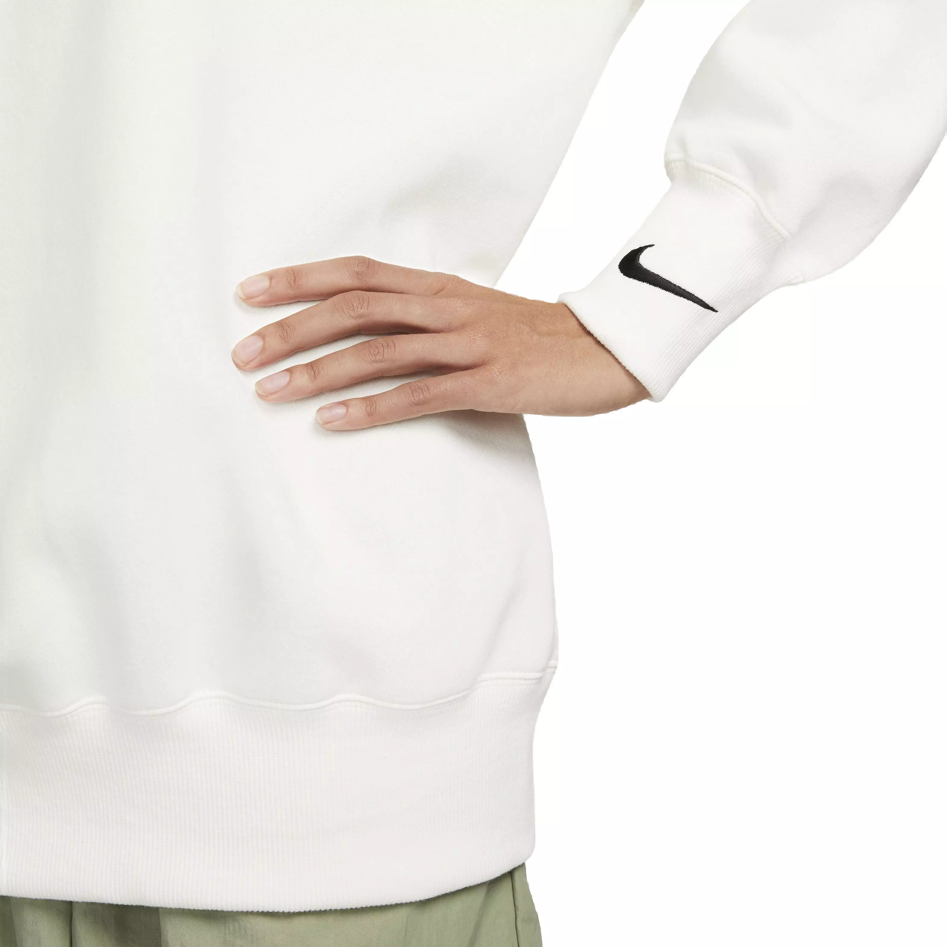 Nike Women's Sportswear Phoenix Fleece Oversized V-Neck Sweatshirt - WHITE