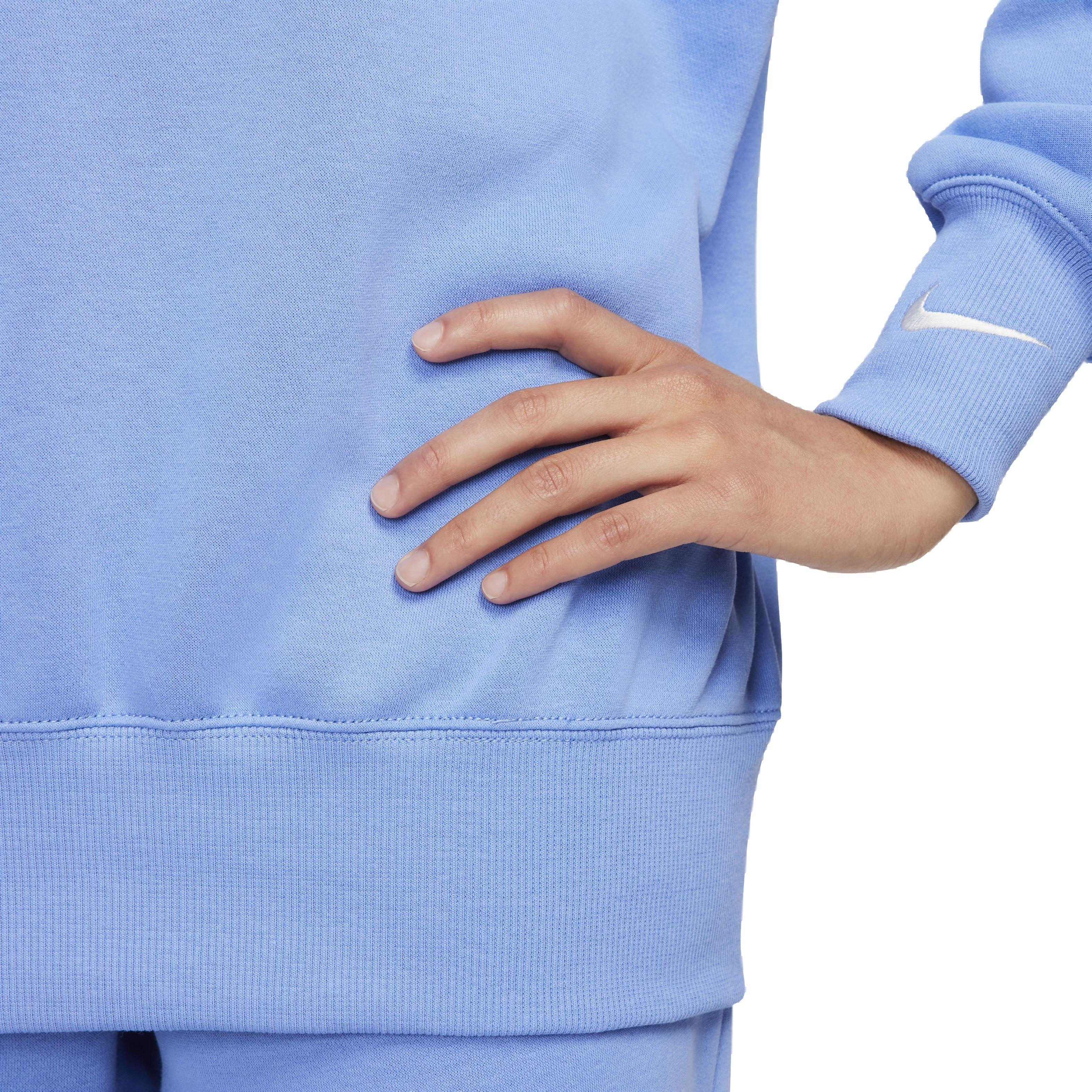 Nike Women's Sportswear Phoenix Fleece Oversized V-Neck Sweatshirt - BLUE Thumbnail View 4