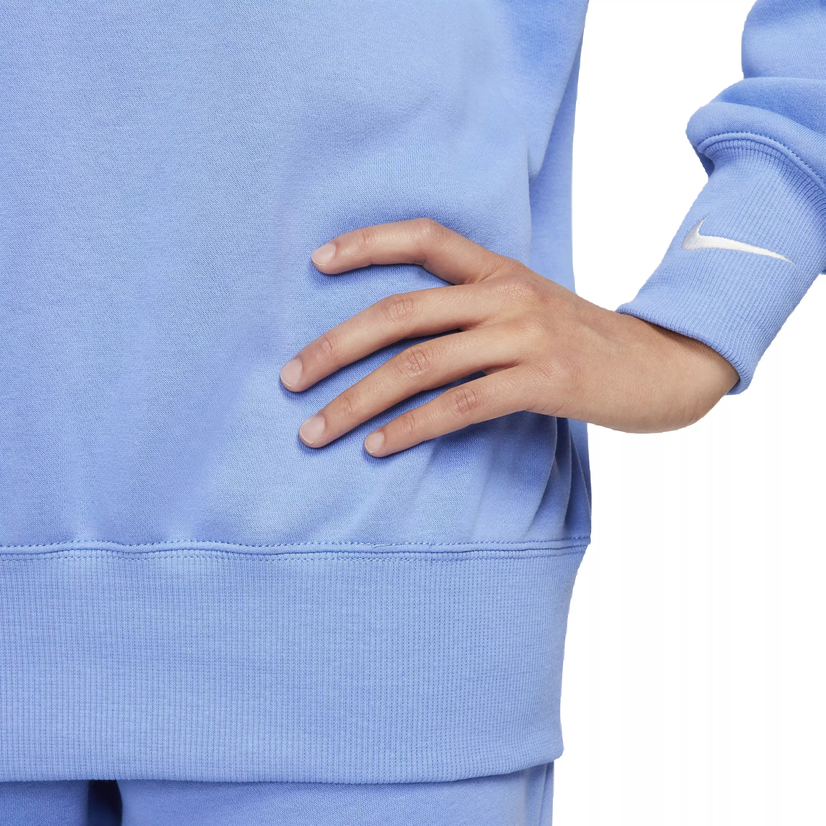 Nike Women's Sportswear Phoenix Fleece Oversized V-Neck Sweatshirt - BLUE