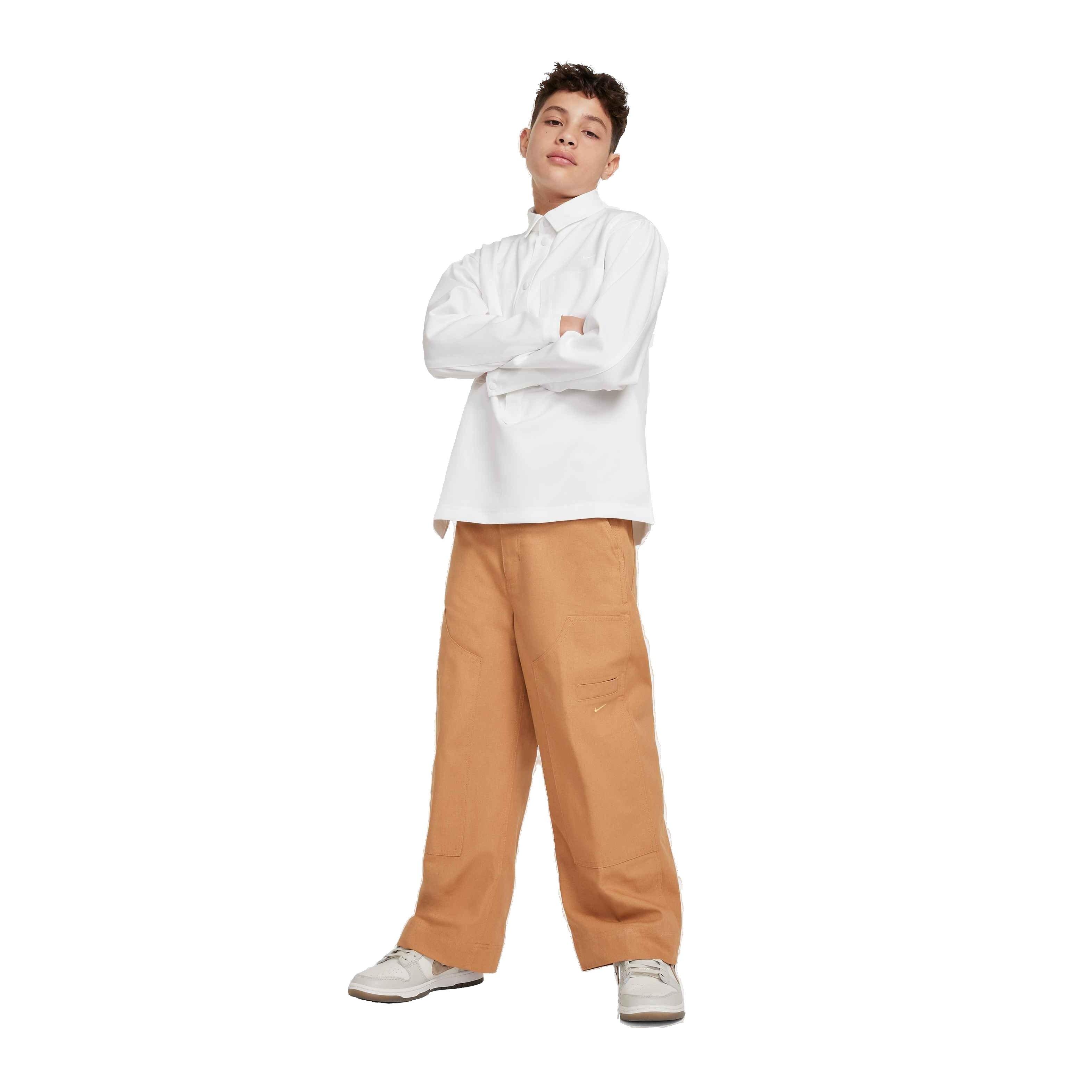 Nike Big Kids' Sportswear Metro Grand Carpenter Pants - FLAX BROWN Thumbnail View 8