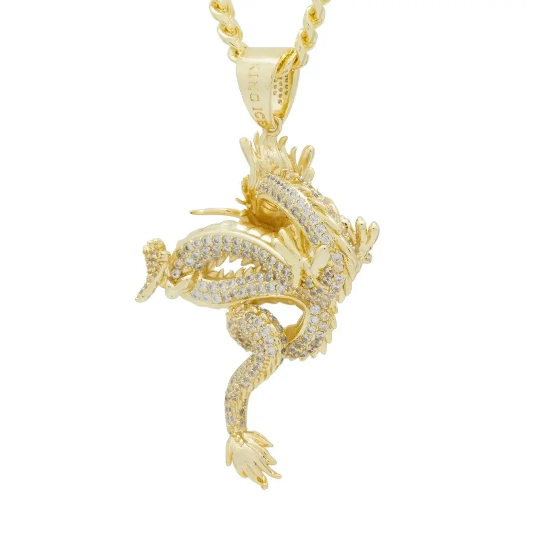 King Ice Far East Dragon Necklace - GOLD