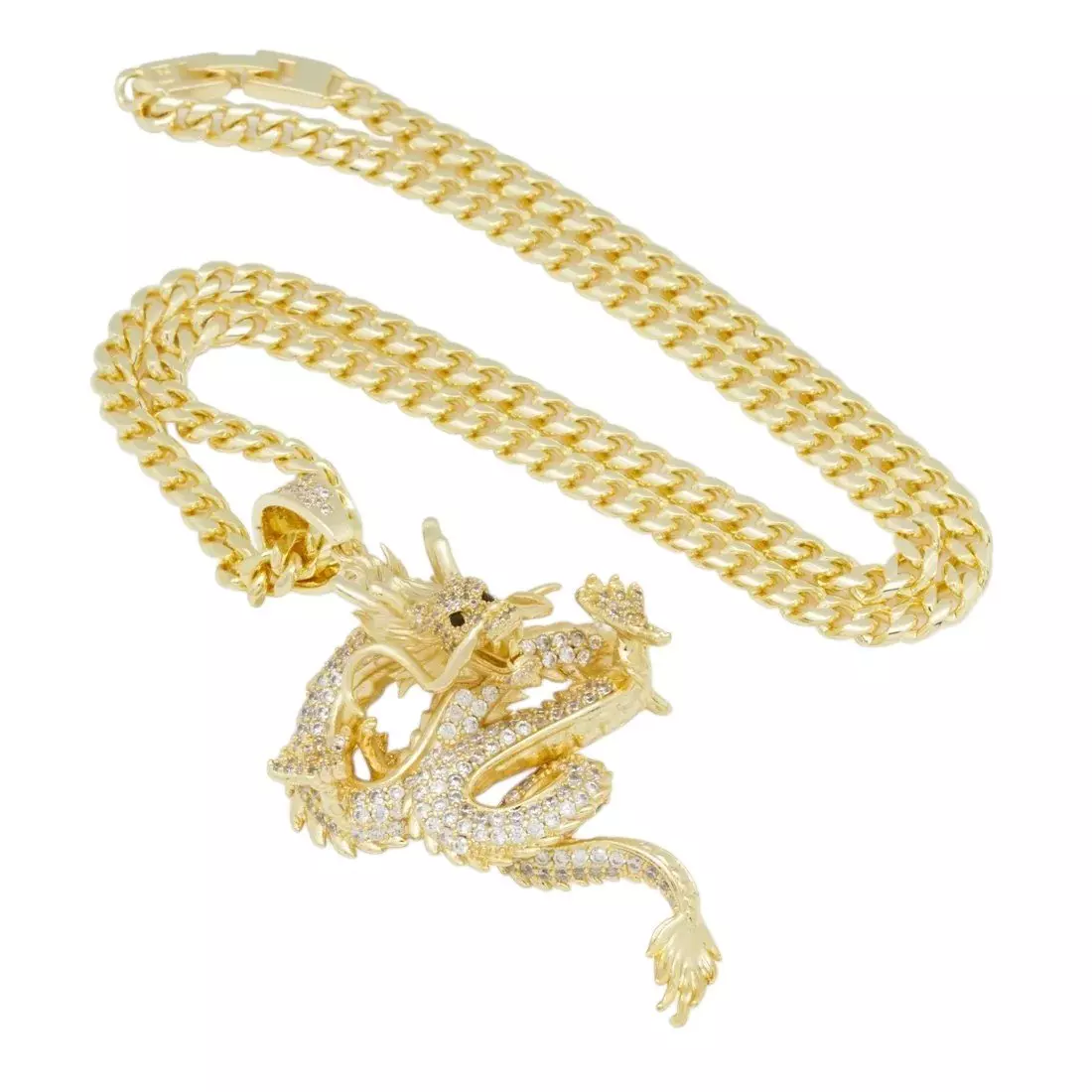King Ice Far East Dragon Necklace - GOLD