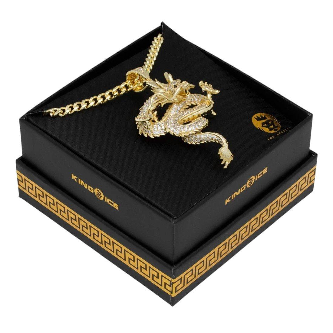 King Ice Far East Dragon Necklace - GOLD