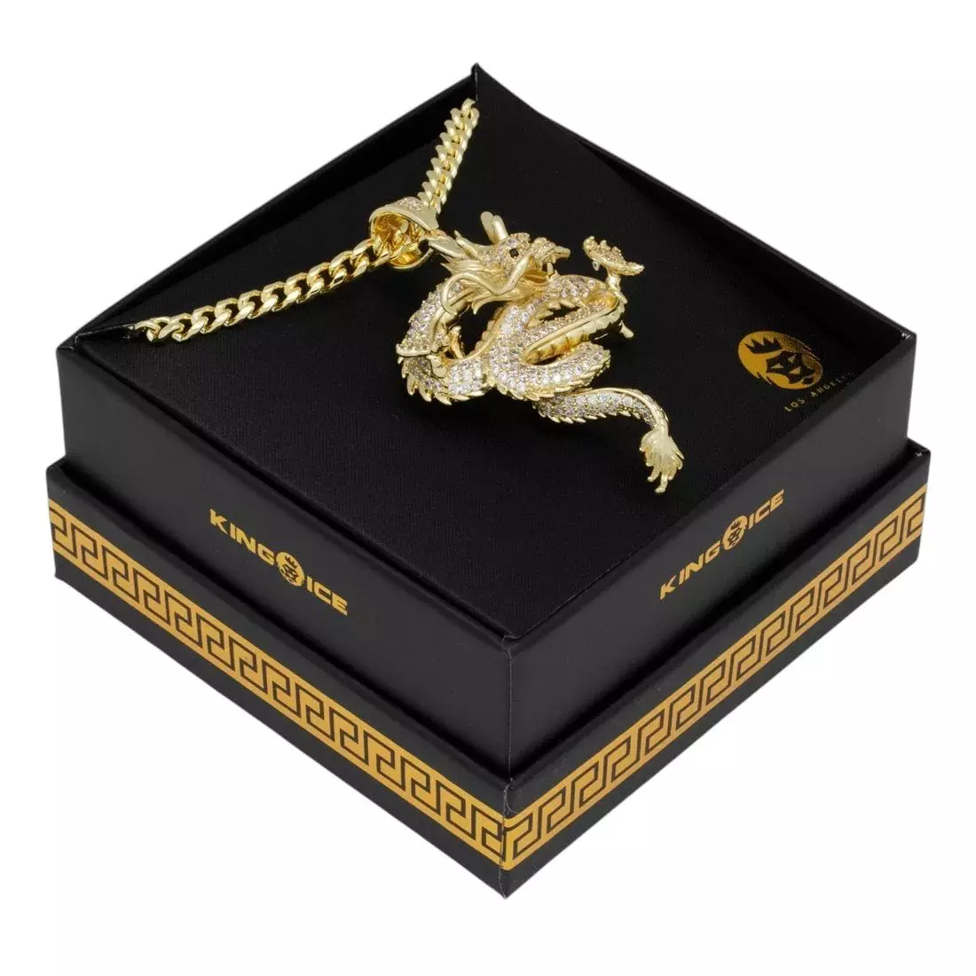 King Ice Far East Dragon Necklace - GOLD