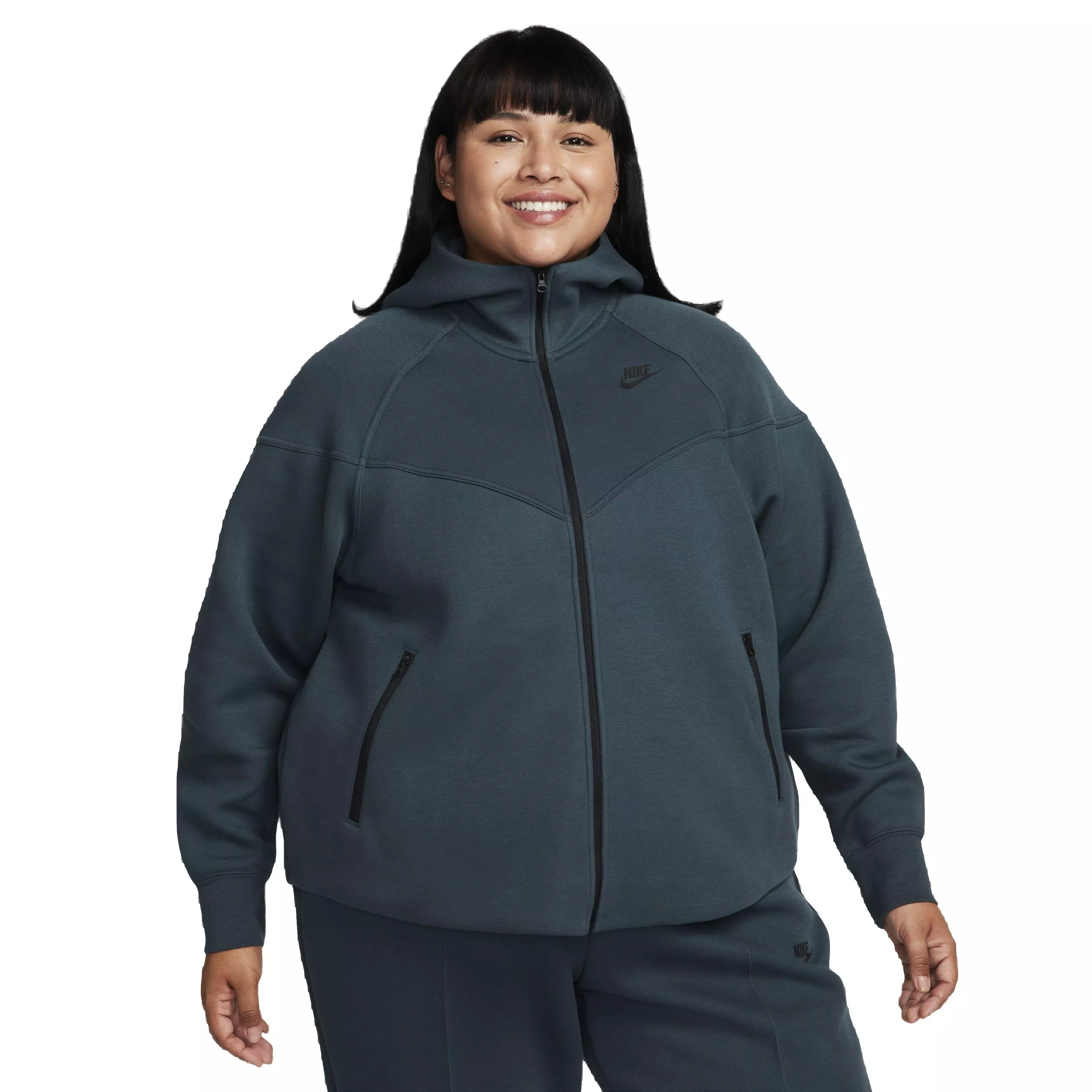 Nike Women's Sportswear Tech Fleece Wind-Runner Full-Zip Jacket -Green - GREEN