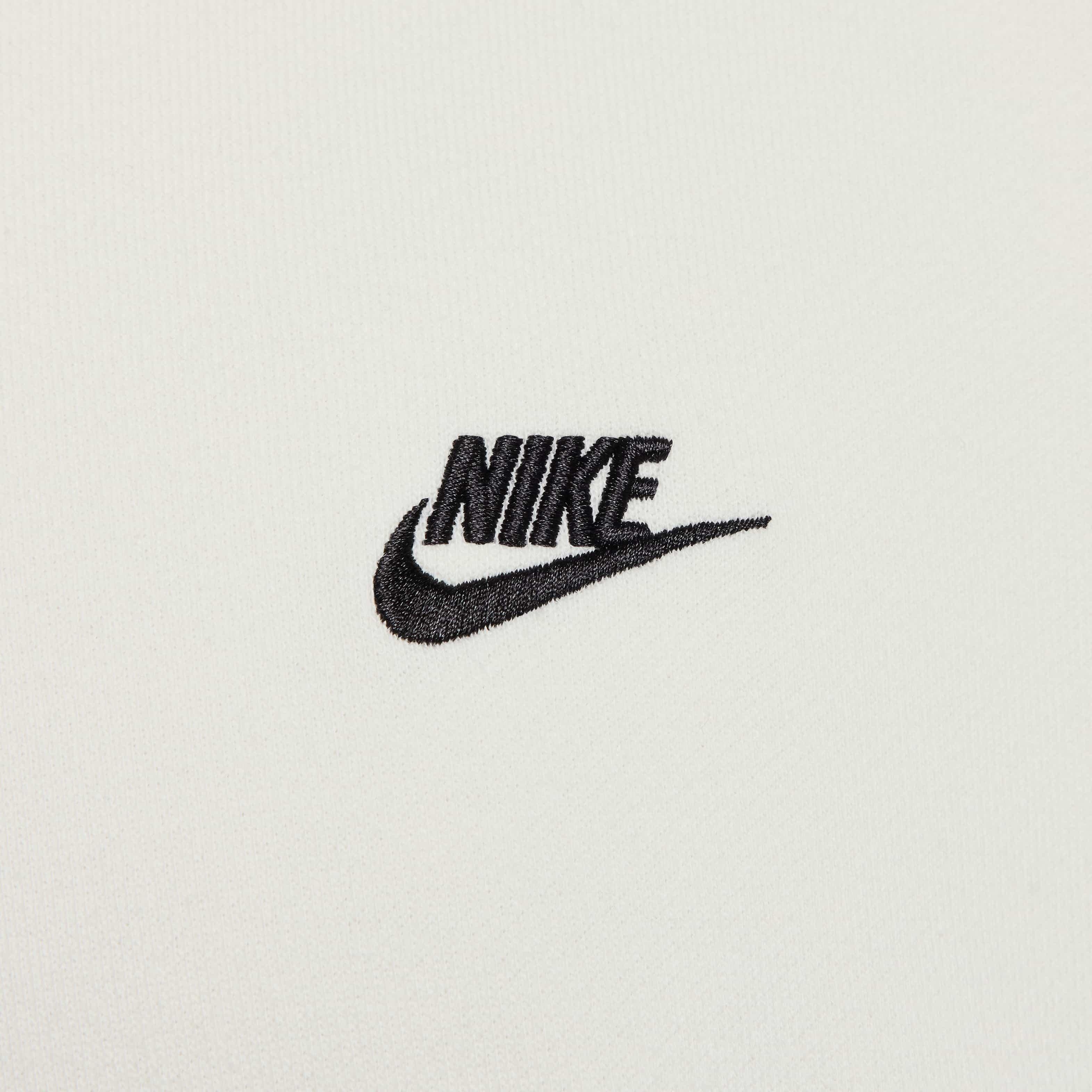 Nike Men's Club Fleece Oversized French Terry Pullover Hoodie - White - WHITE Thumbnail View 4