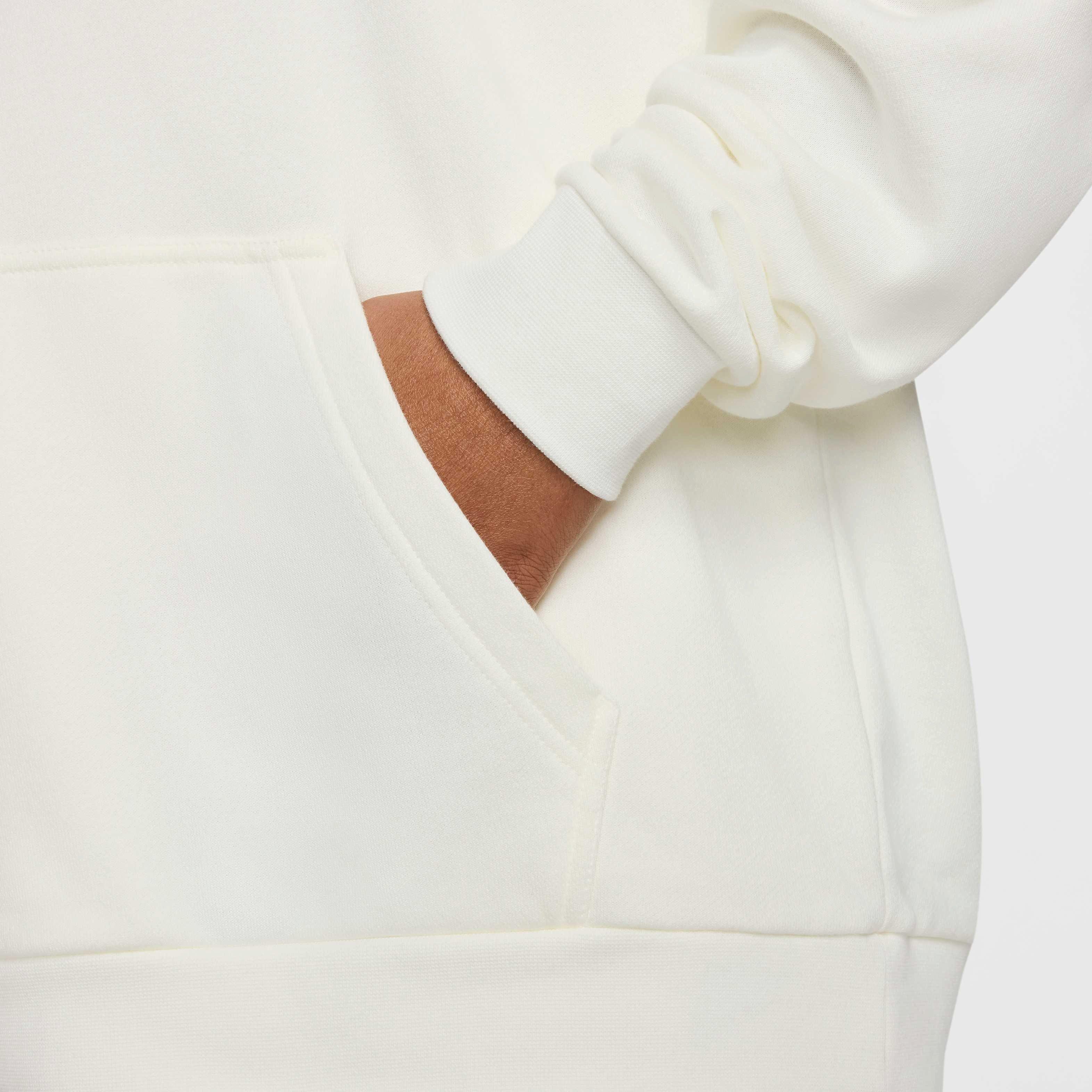 Nike Men's Club Fleece Oversized French terry Pullover Hoodie - White - WHITE Thumbnail View 5