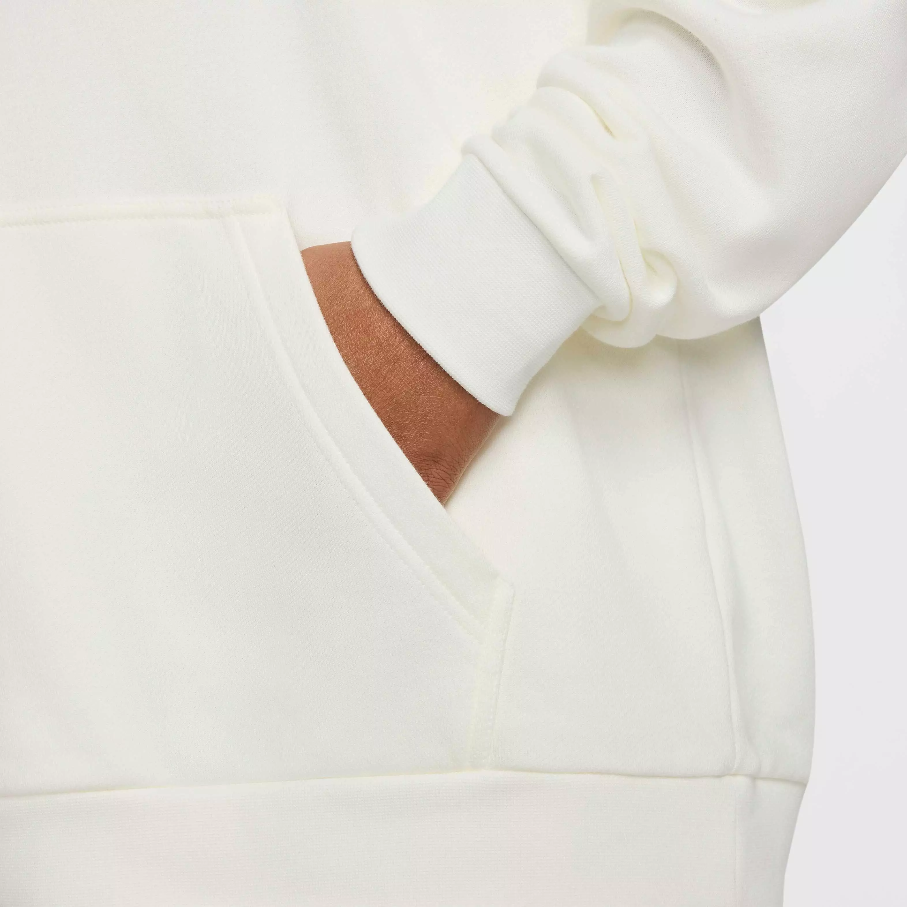 Nike Men's Club Fleece Oversized French terry Pullover Hoodie - White - WHITE