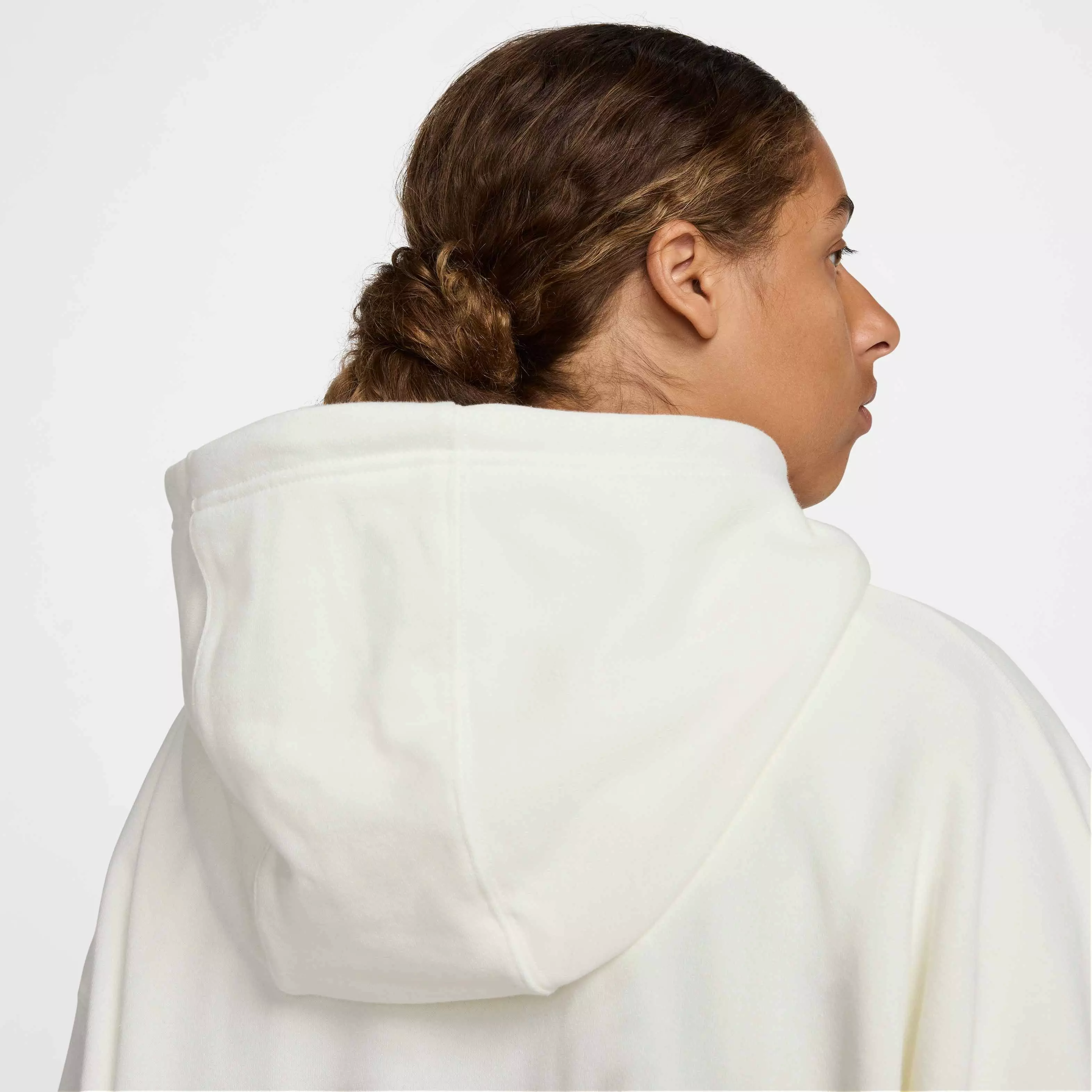 Nike Men's Club Fleece Oversized French terry Pullover Hoodie -White - WHITE