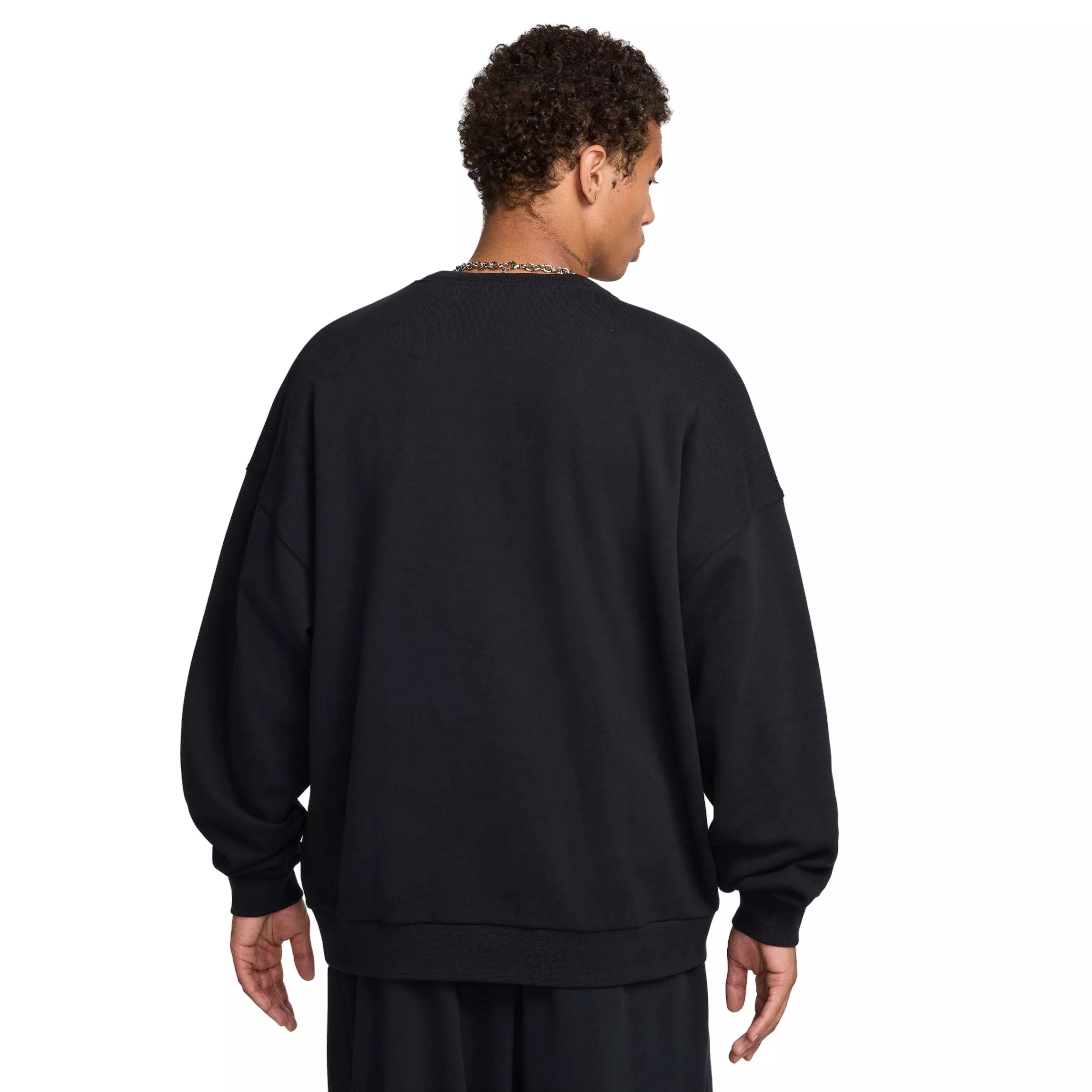 Nike Men's Club Fleece Oversized French Terry Crew - BLACK
