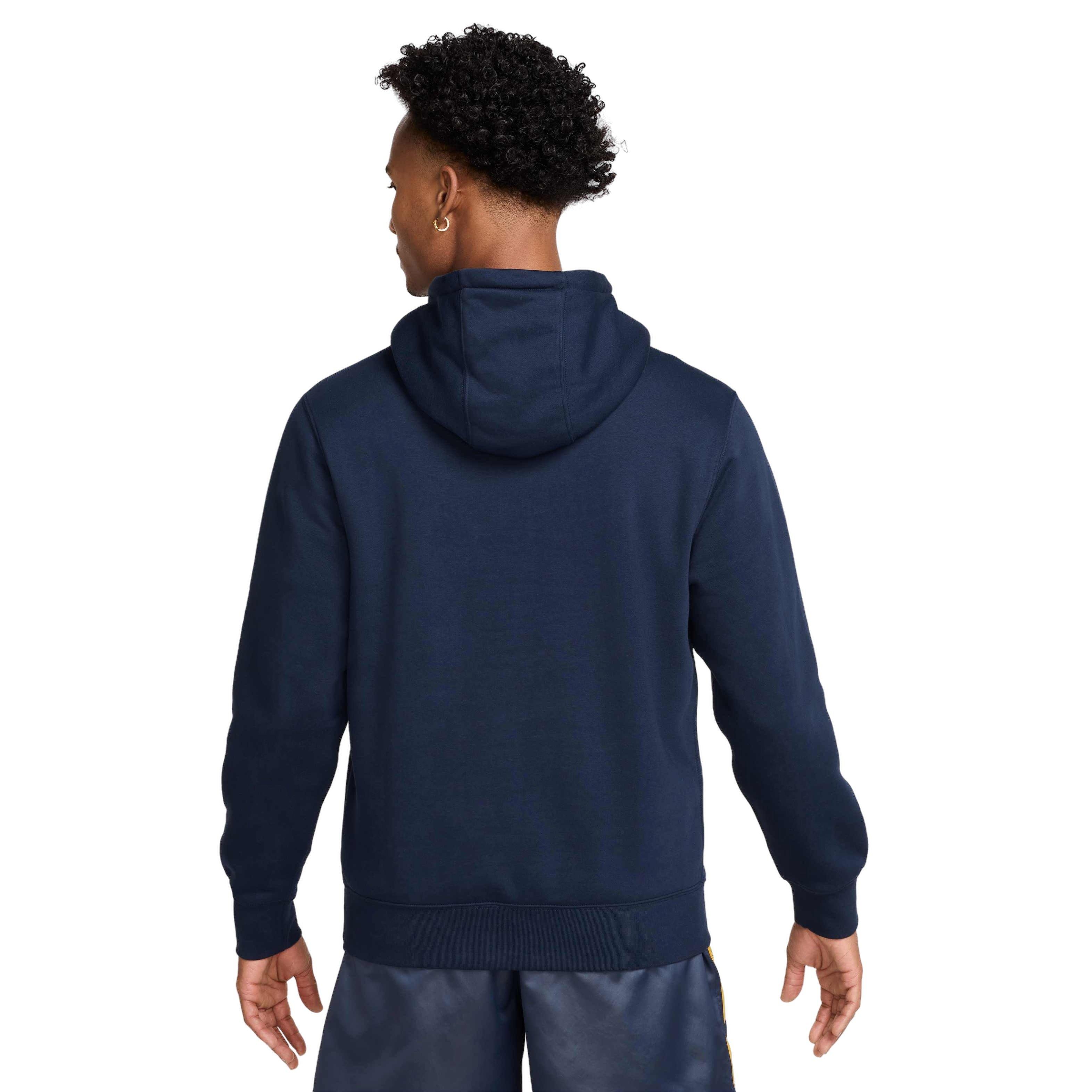 Nike Men's Club Fleece Pullover Hoodie -Blue - BLUE Thumbnail View 2