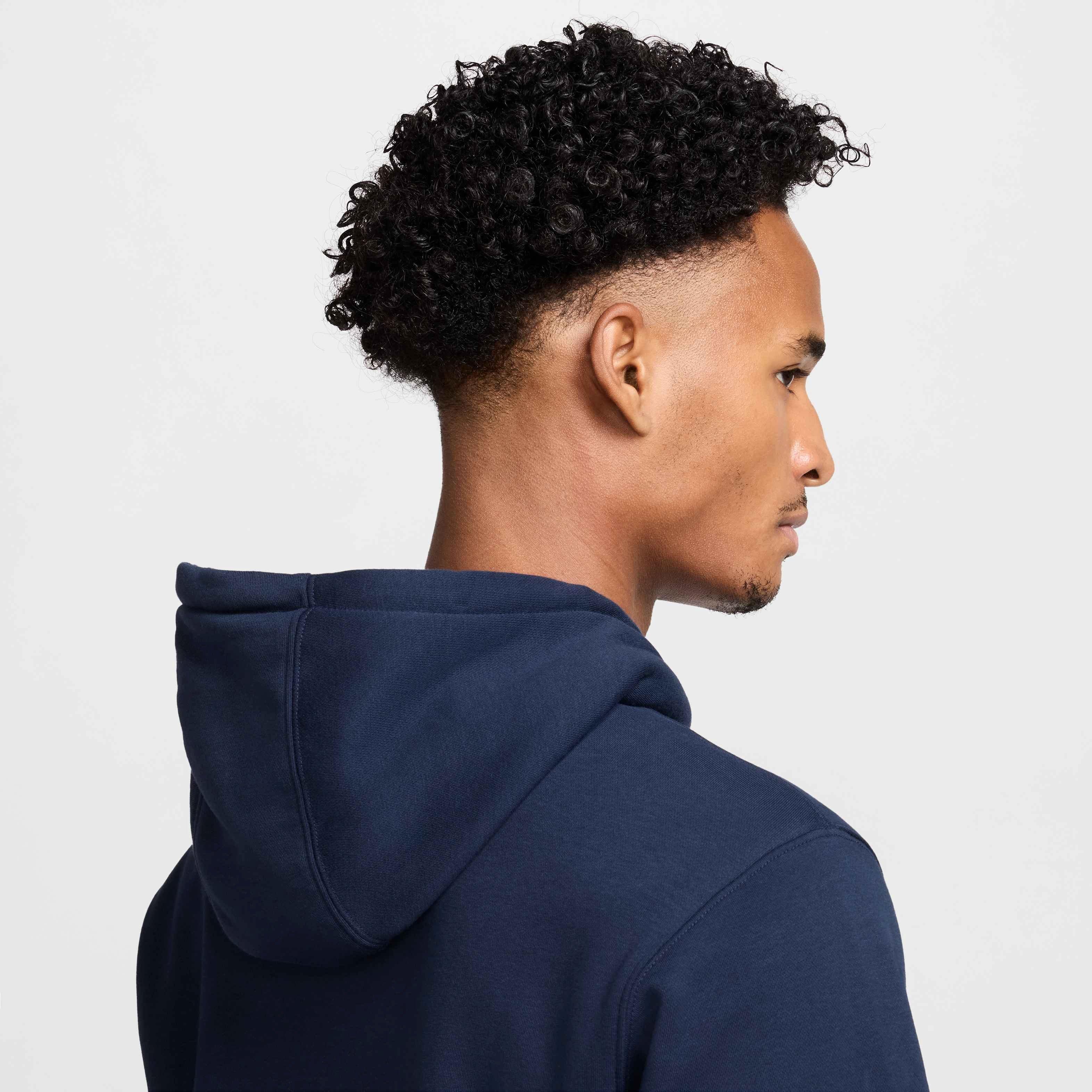 Nike Men's Club Fleece Pullover Hoodie -Blue - BLUE Thumbnail View 5