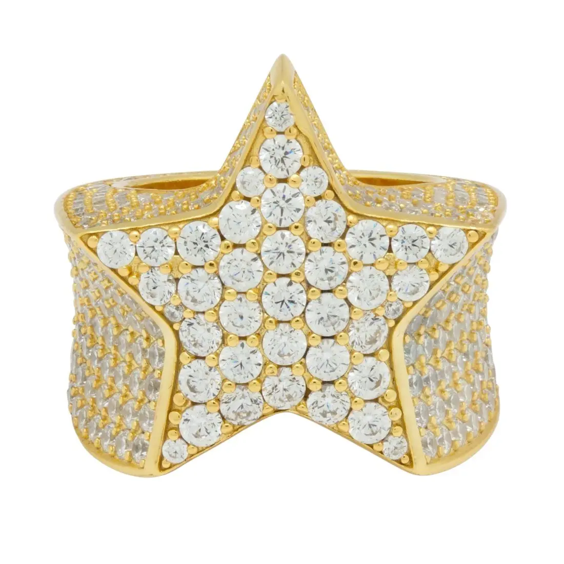 King Ice Shooting Star Ring - Gold - GOLD