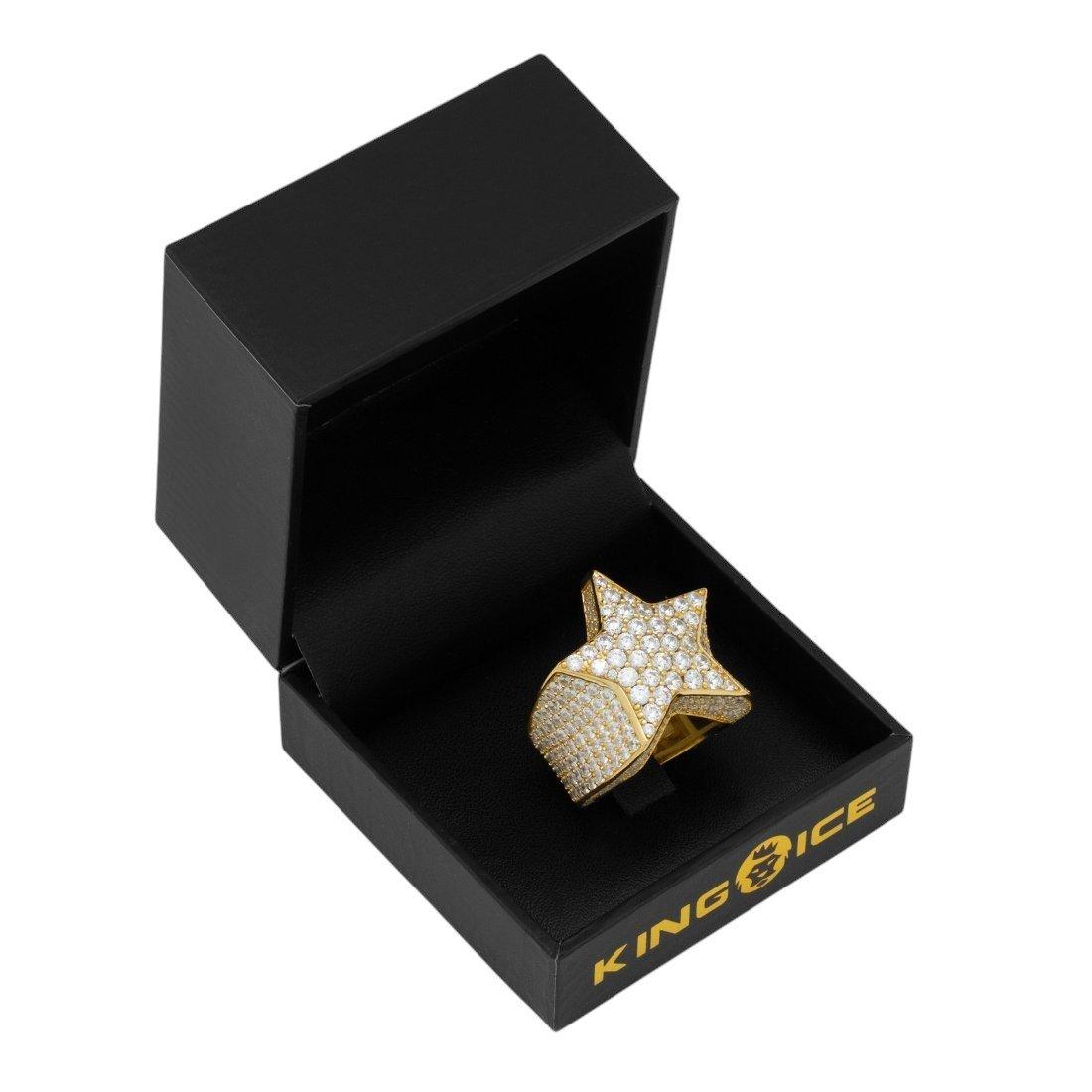 King Ice Shooting Star Ring - Gold - GOLD